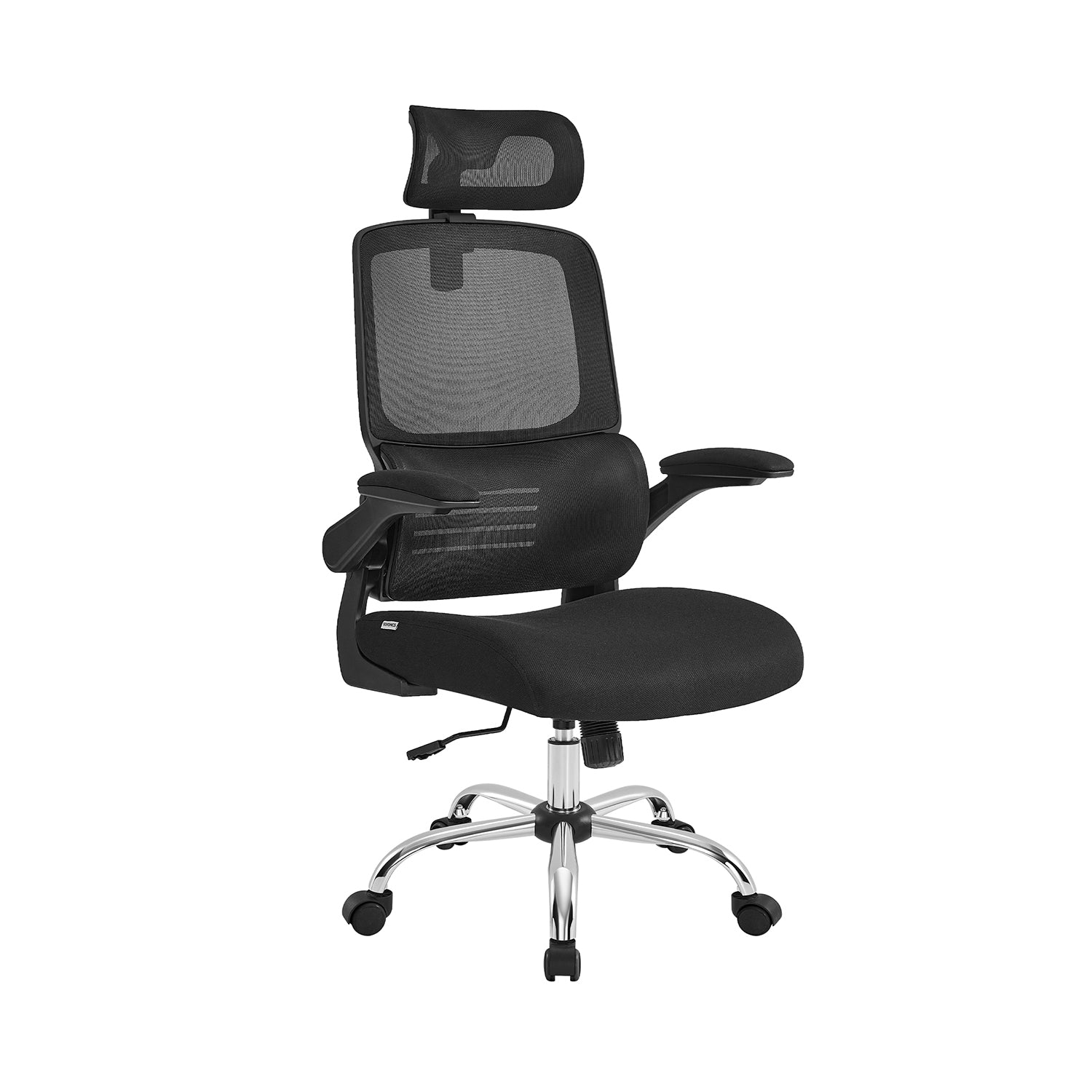 SONGMICS - Chaise de Bureau, Fauteuil de Bureau, Haut Dossier, Chaise en Maille, Soutien Lombaire, Appui-tête Réglable, Mécanisme d’Inclinaison, Noir