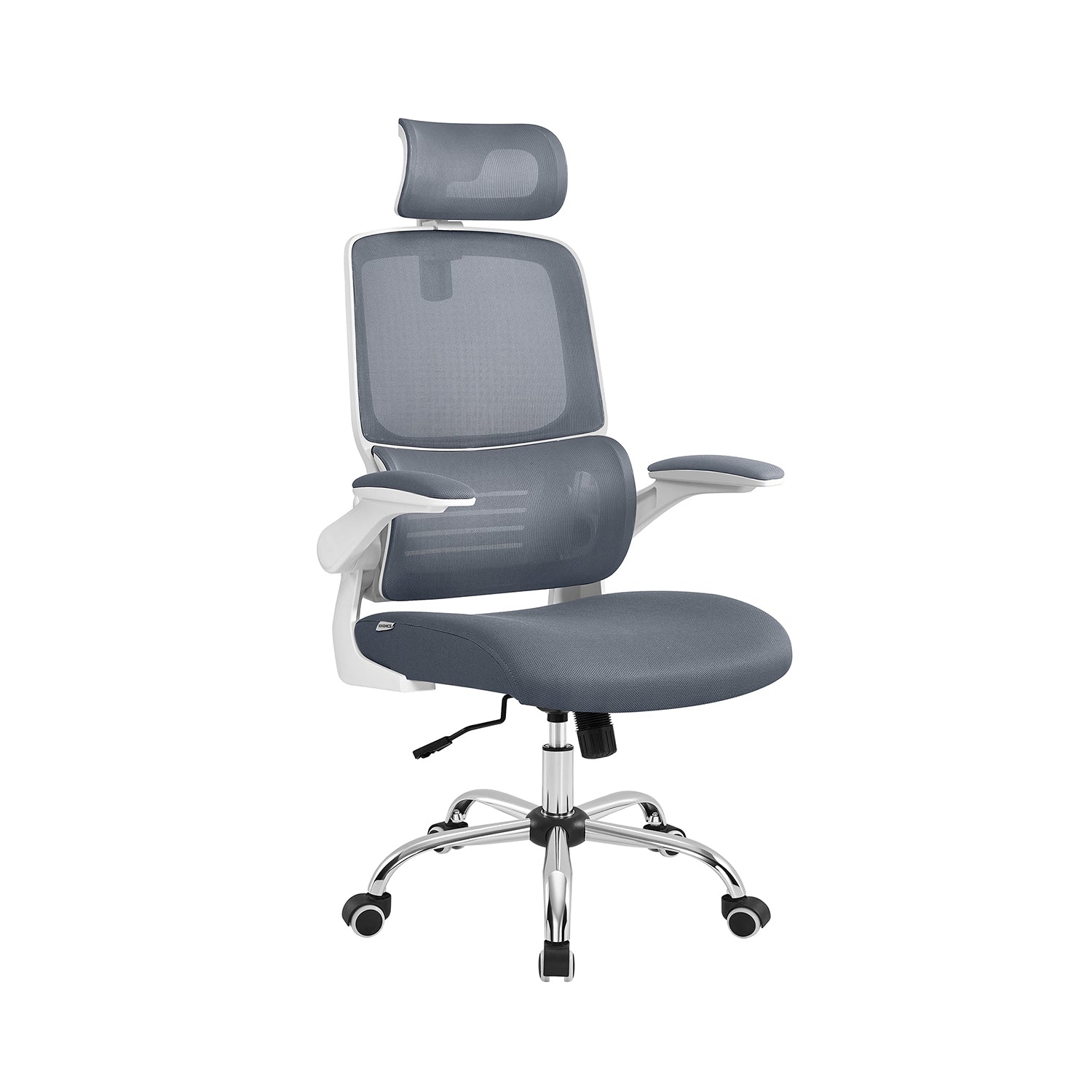 SONGMICS - Chaise de Bureau, Fauteuil de Bureau, Haut Dossier, Chaise en Maille, Soutien Lombaire, Appui-tête Réglable, Mécanisme d’Inclinaison, Gris
