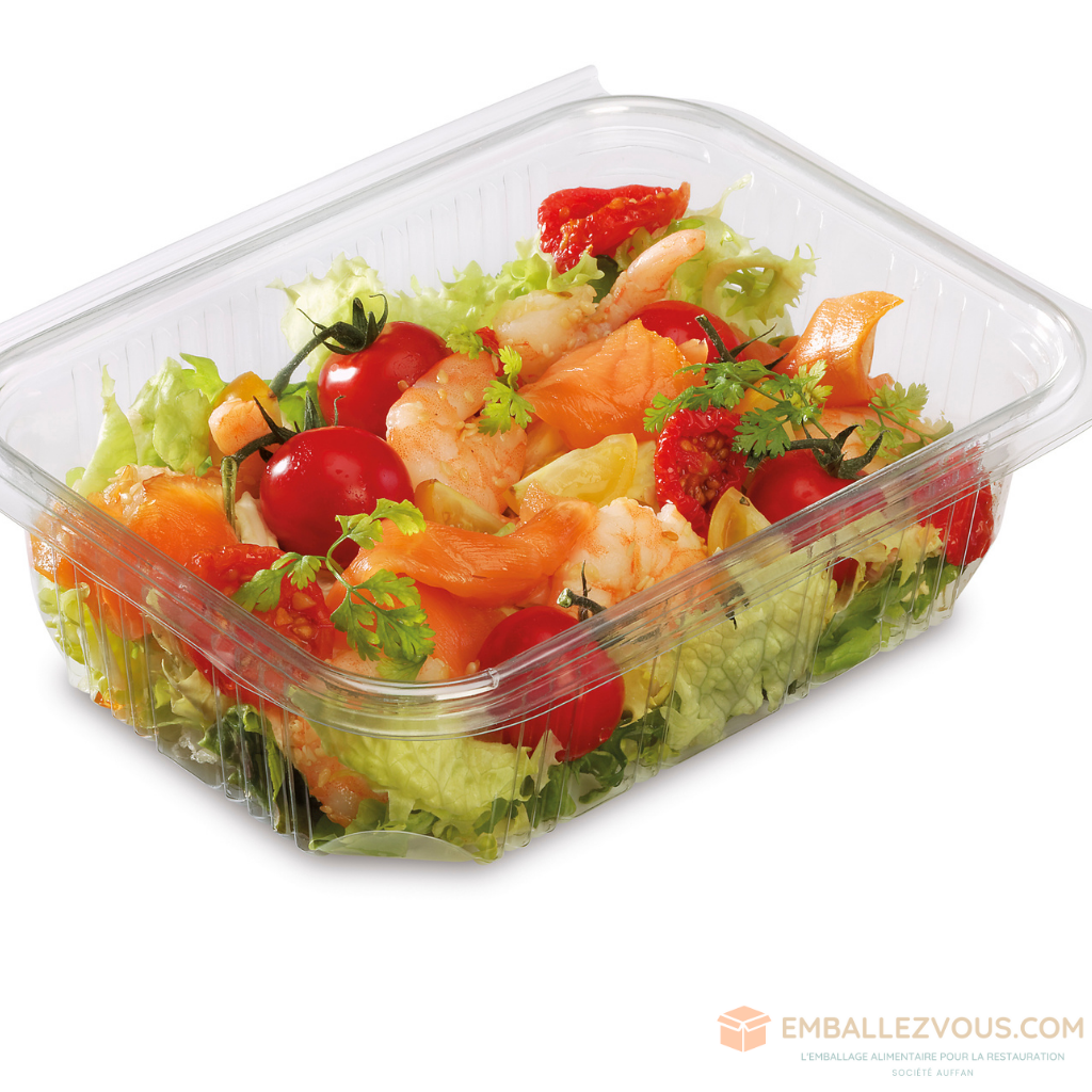 OPTIPACK Boite salade traiteur froide avec couvercle charnière 1500CC - vendu par 240