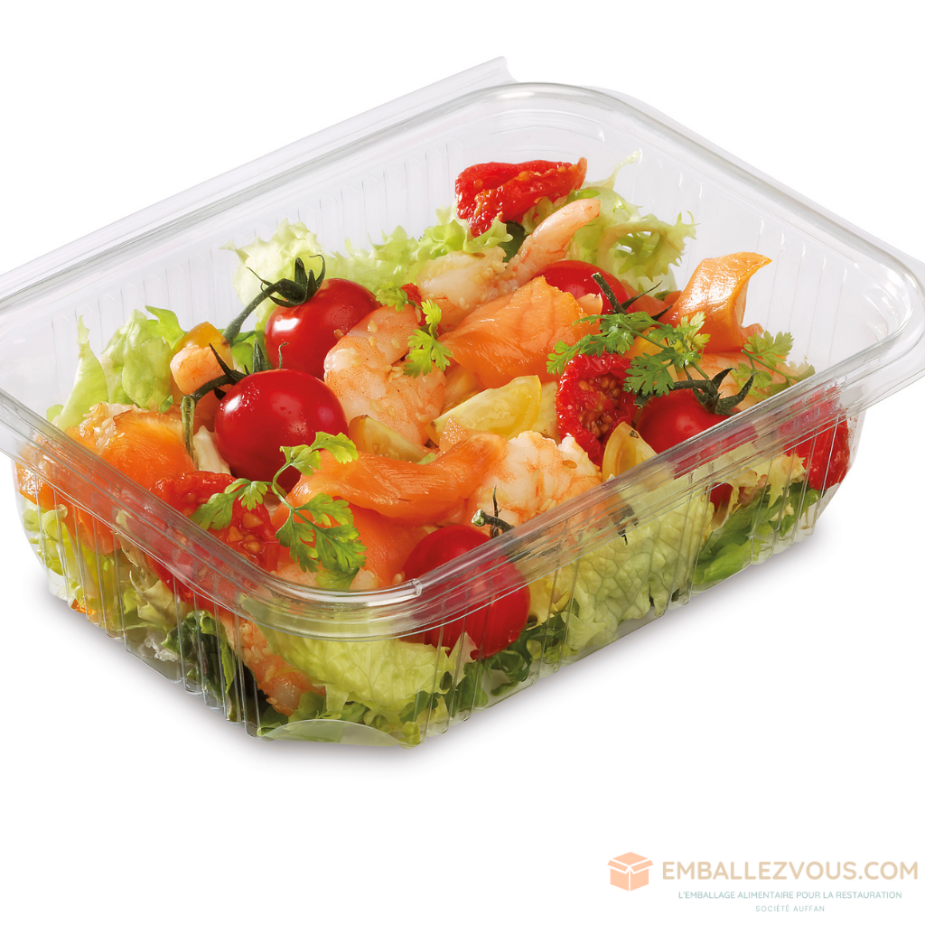 OPTIPACK Boite salade traiteur froide avec couvercle charnière 250CC   -   vendu par 600