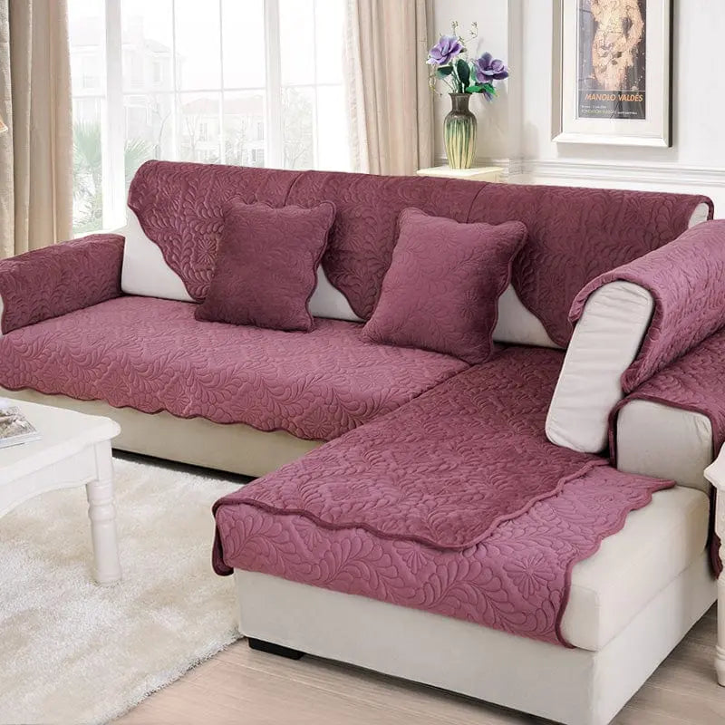 PELUCHA - Plaid de canapé antidérapante en peluche