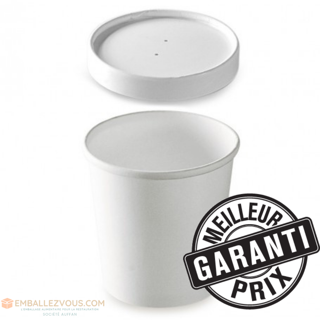 Pots à soupe carton renforcé blanc  ø99x98,8 - 480ml