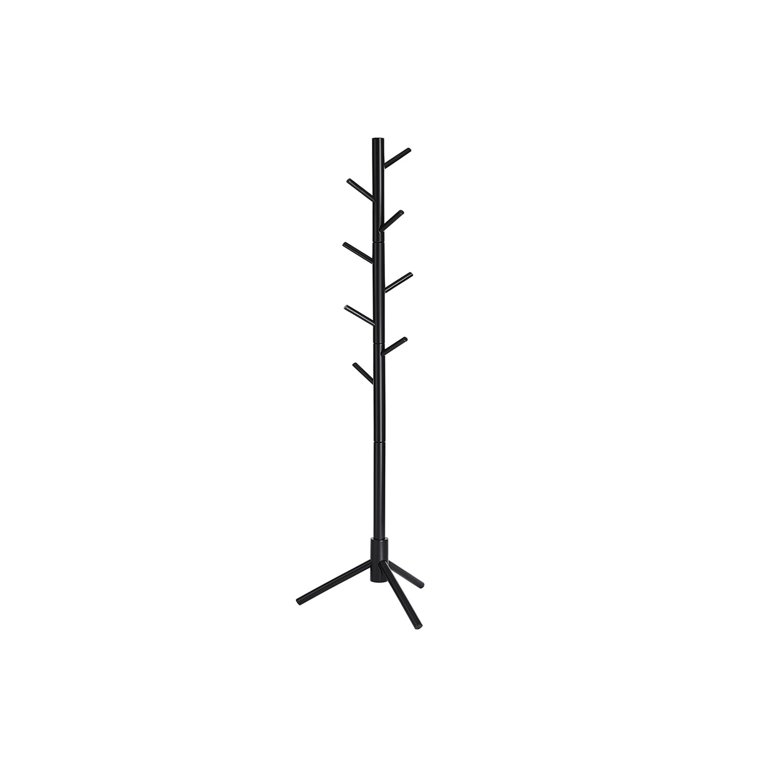 VASAGLE - Portemanteau en Bois Massif, Porte-vêtement, avec 8 Crochets pour vêtements, Sacs, Veste, pour entrée, Couloir, Blanc