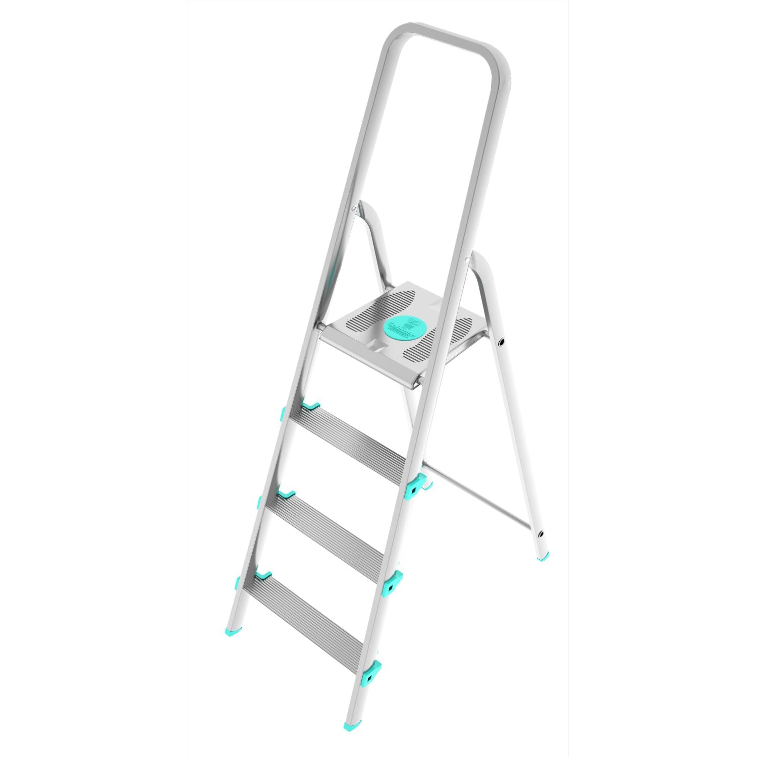 Colombo LIBELLULA - Escabeau, Escabeau 4 marches, Escabeau Pliable, Escabeau Sécurisé, Hauteur 84cm, Charge max. 150kg, Aluminium, Fabriqué en Italie
