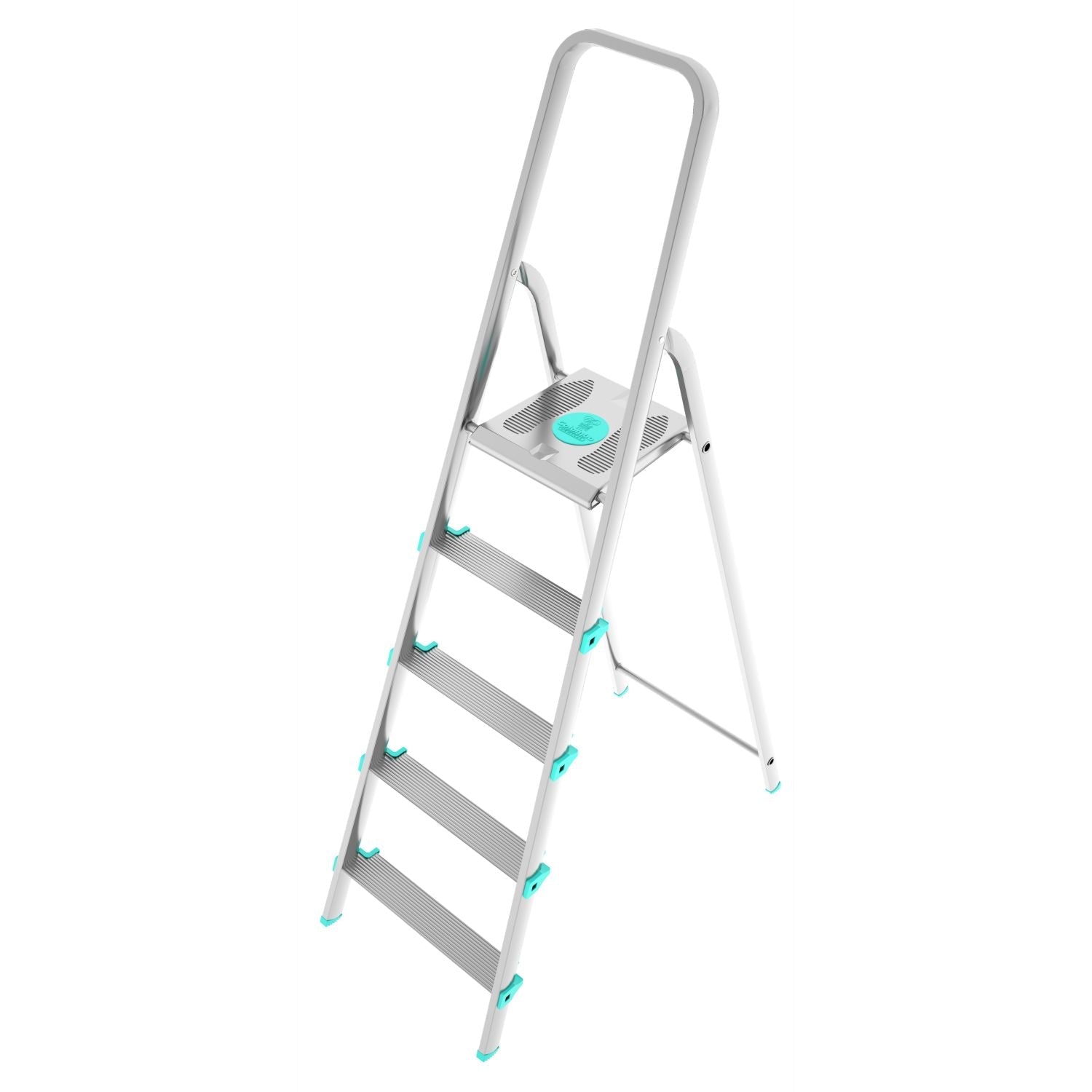 Colombo LIBELLULA - Escabeau, Escabeau 5 marches, Escabeau Pliable, Escabeau Sécurisé, Hauteur 106cm, Charge max.150kg, Aluminium, Fabriqué en Italie