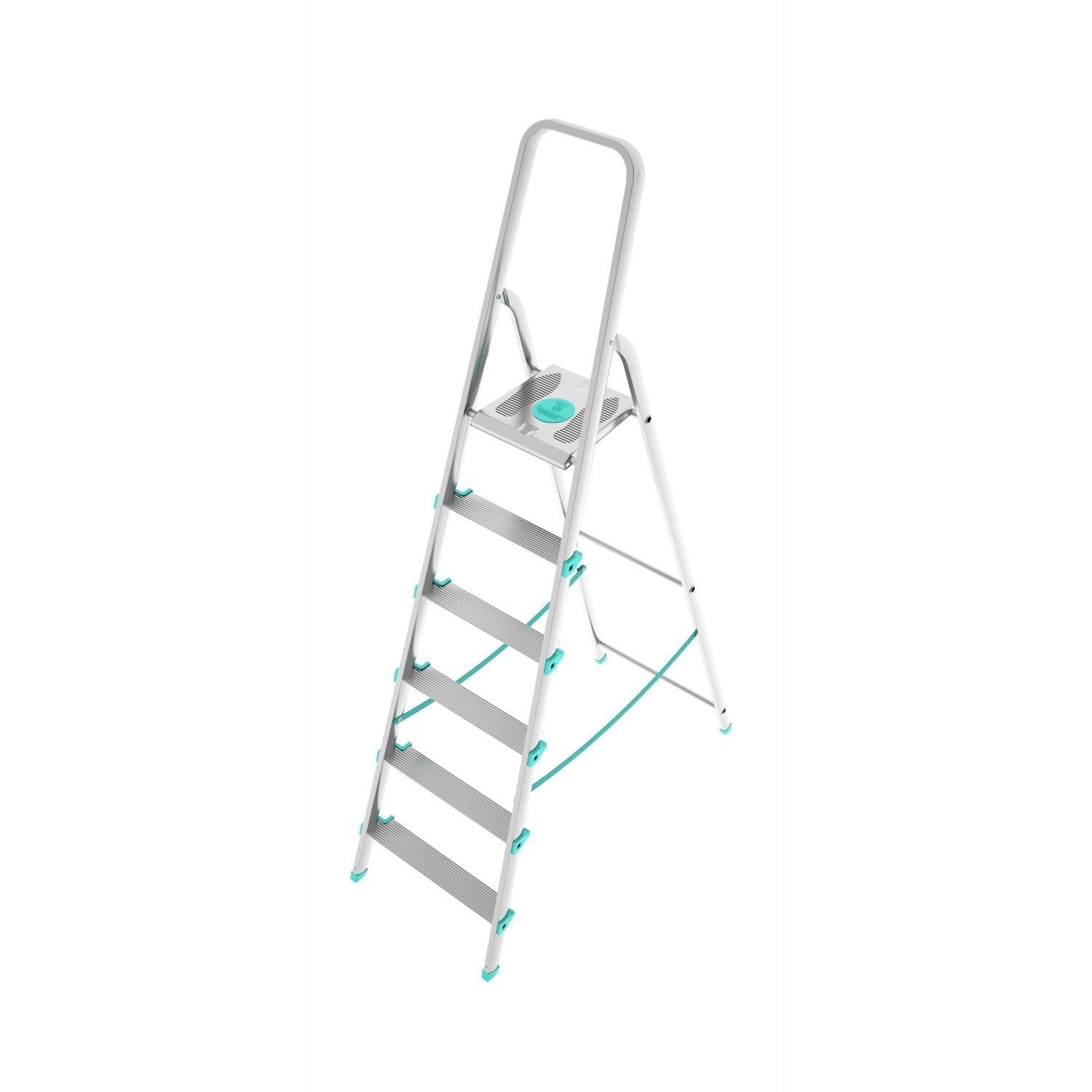 Colombo LIBELLULA - Escabeau, 6 marches, Escabeau Sécurisé, Escabeau Pliable, Hauteur 129 cm, Charge max. 150 kg, Aluminium, Fabriqué en Italie