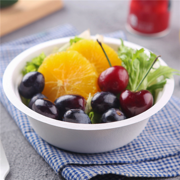 Saladier compostable et biodegradable 500 ml ø 15,5x5,4 cm blanc canne à sucre - vendu par 600 (PU 0,14€)