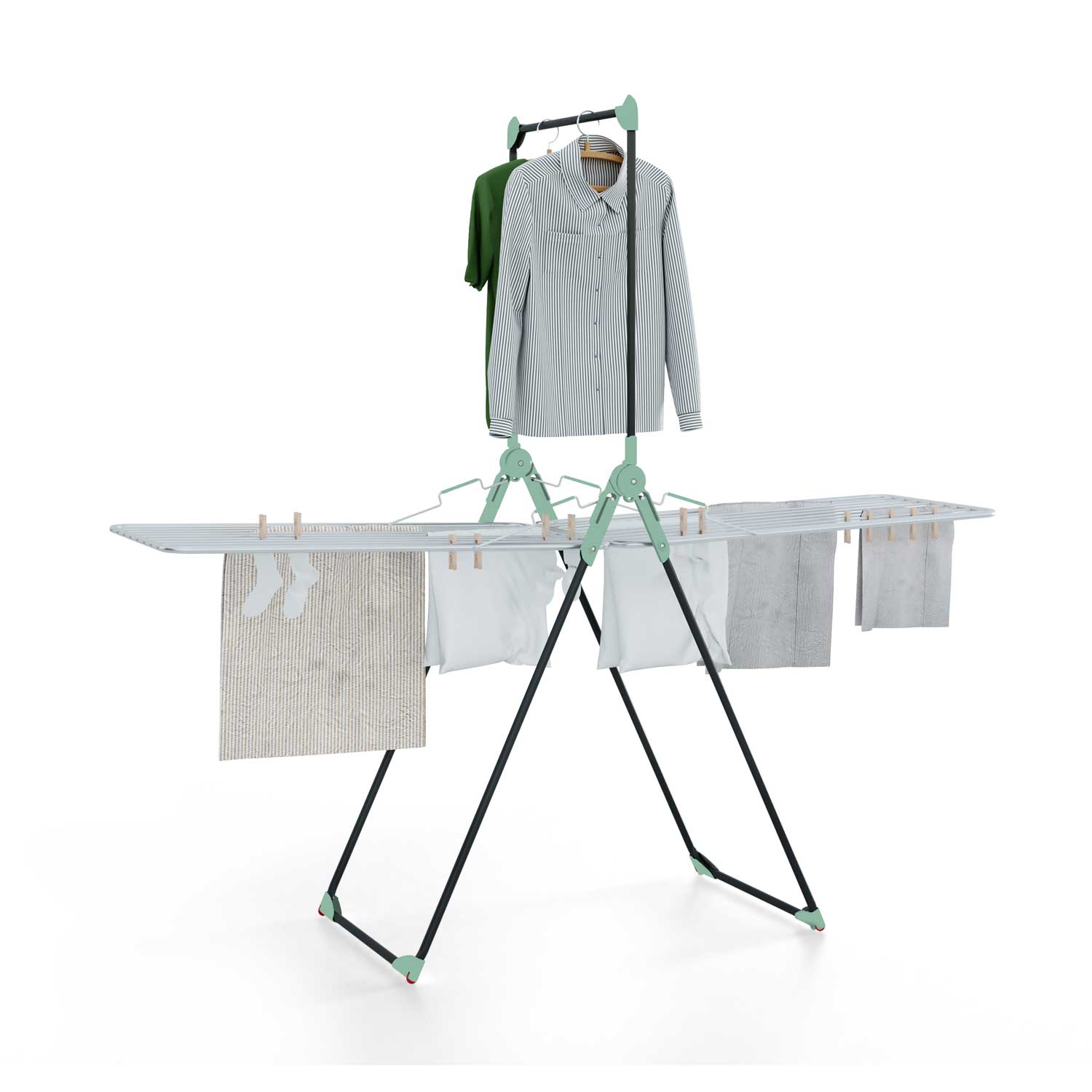 Colombo Titano - Tancarville Linge, Tancarville Étendoir Solide, Séchoir à Linge Pliable, avec Barre pour Cintres, Fabriqué en Italie