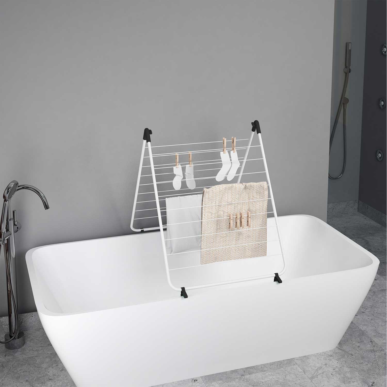 Colombo Simple - Étendoir à Linge Baignoire, Séchoir pour la Baignoire, 10m d’étendage