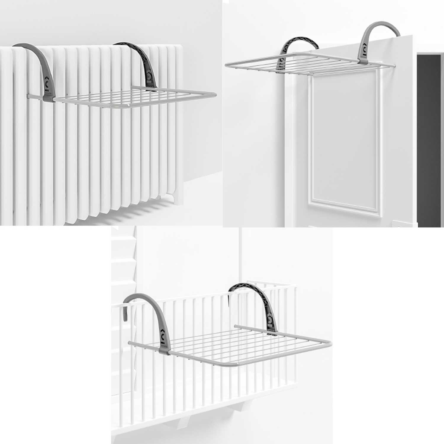 Colombo Facile 5 - Etendoir de Porte, Sechoir Porte, Séchoir Radiateur et Balcon, Petit Etendoir a Linge Pliable, 5 m d'etendage, Acier