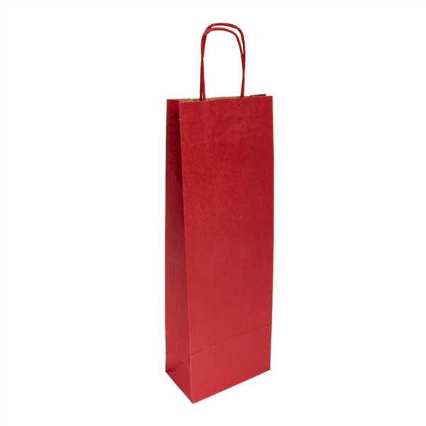 Sac papier kraft anses 1 bouteille 14+8x40cm bordeaux kraft - vendu par 250 (PU 0,206€)