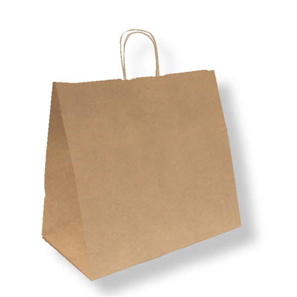 Sac papier kraft avec anses 36+21x33,5cm naturel kraft - vendu par 250 (PU 0,278€)