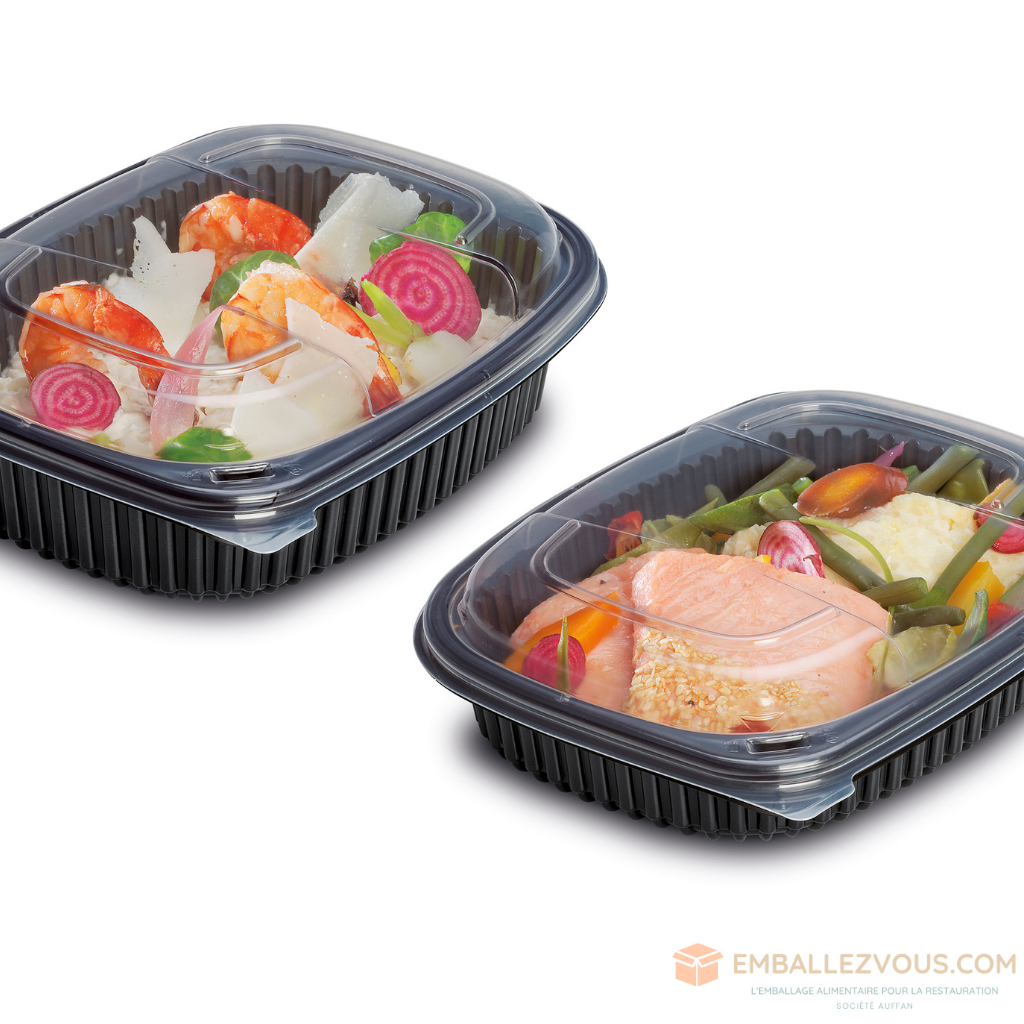 BOITE COOKIPACK CHAUD PLASTIQUE NOIR 800ML VENDU PAR 320 - COOK800N