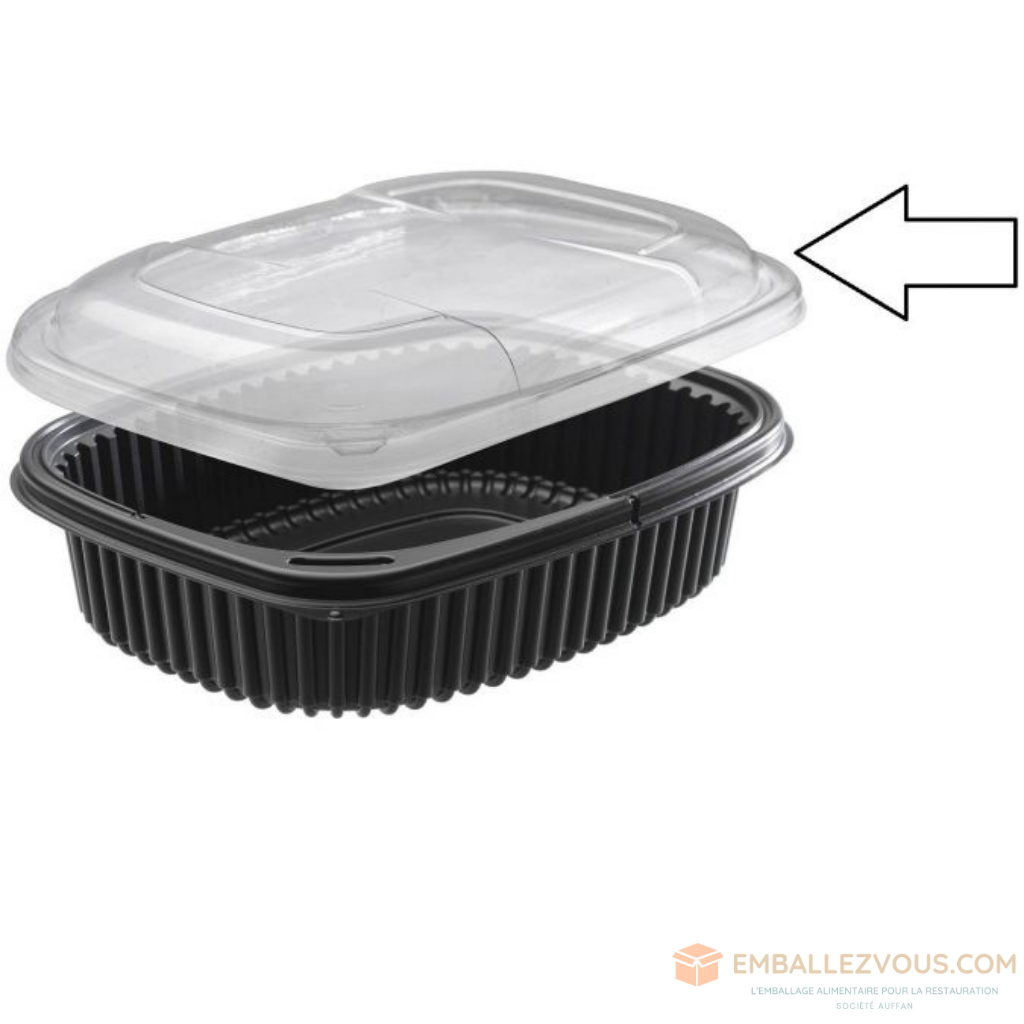 COUVERCLE CHAUD PLASTIQUE TRANSPARENT POUR BOITE COOKIPACK 600ML VENDU PAR 400 - COVCOOK600TP