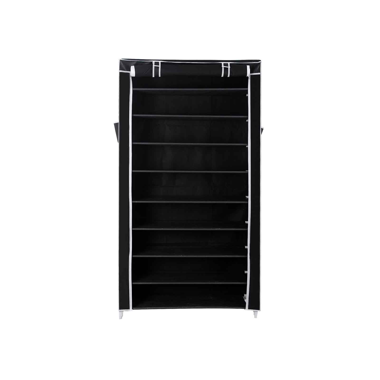 SONGMICS - Étagère à Chaussures à 10 Niveaux avec Housse Antipoussière Meuble à Chaussures pouvant contenir jusqu'à 40 Paires de Chaussures