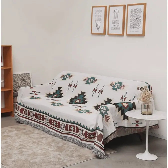 Serviette de canapé en moquette de style ethnique