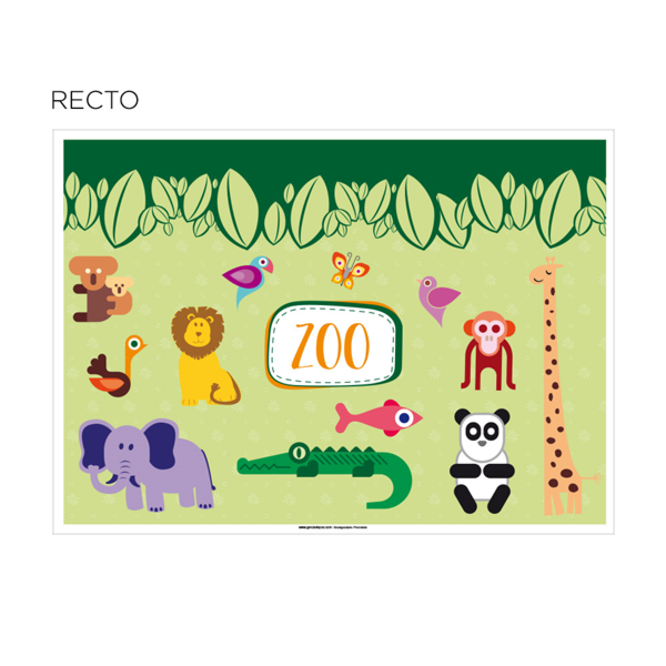 Sets de table coloriage "zoo" 31x43cm - vendu par 1000 (PU 0,08€)