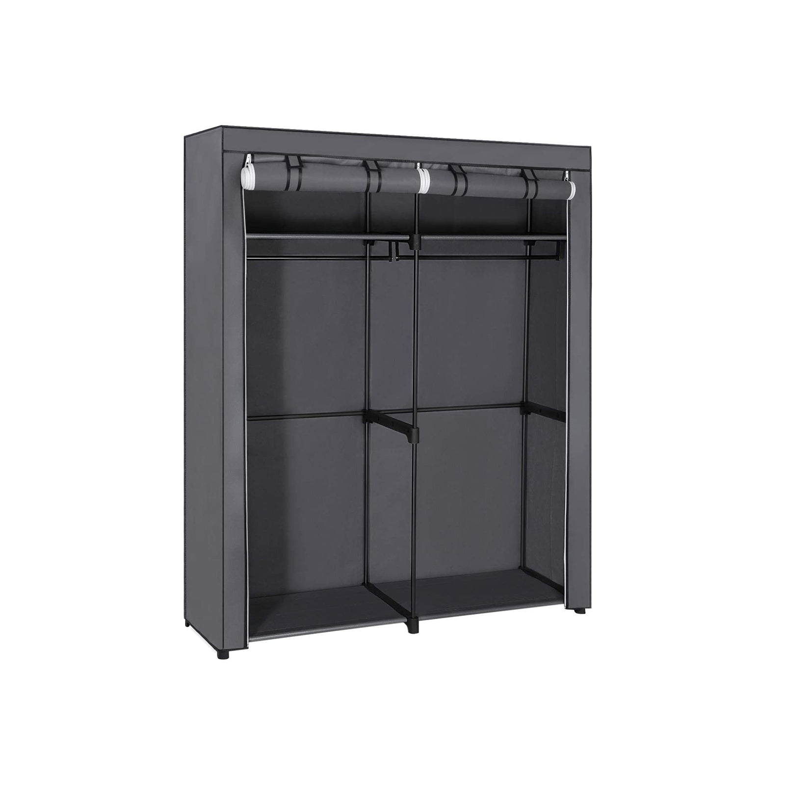 SONGMICS - Armoire de Rangement, Penderie Portable avec Barre de Suspension, Porte-vêtements Pliable, Vestiaire, Salle d’étude, 140x43x174 cm, Gris