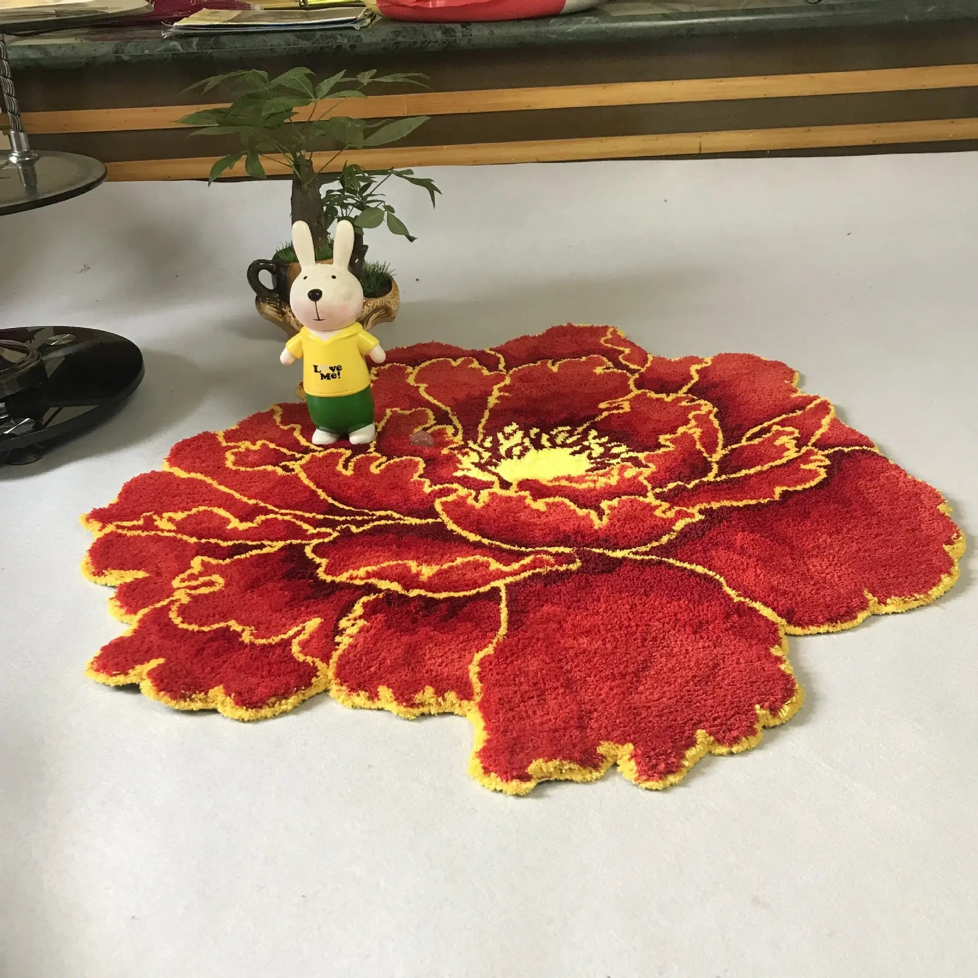 Tapis Rond Fleurs Tressé PEONY