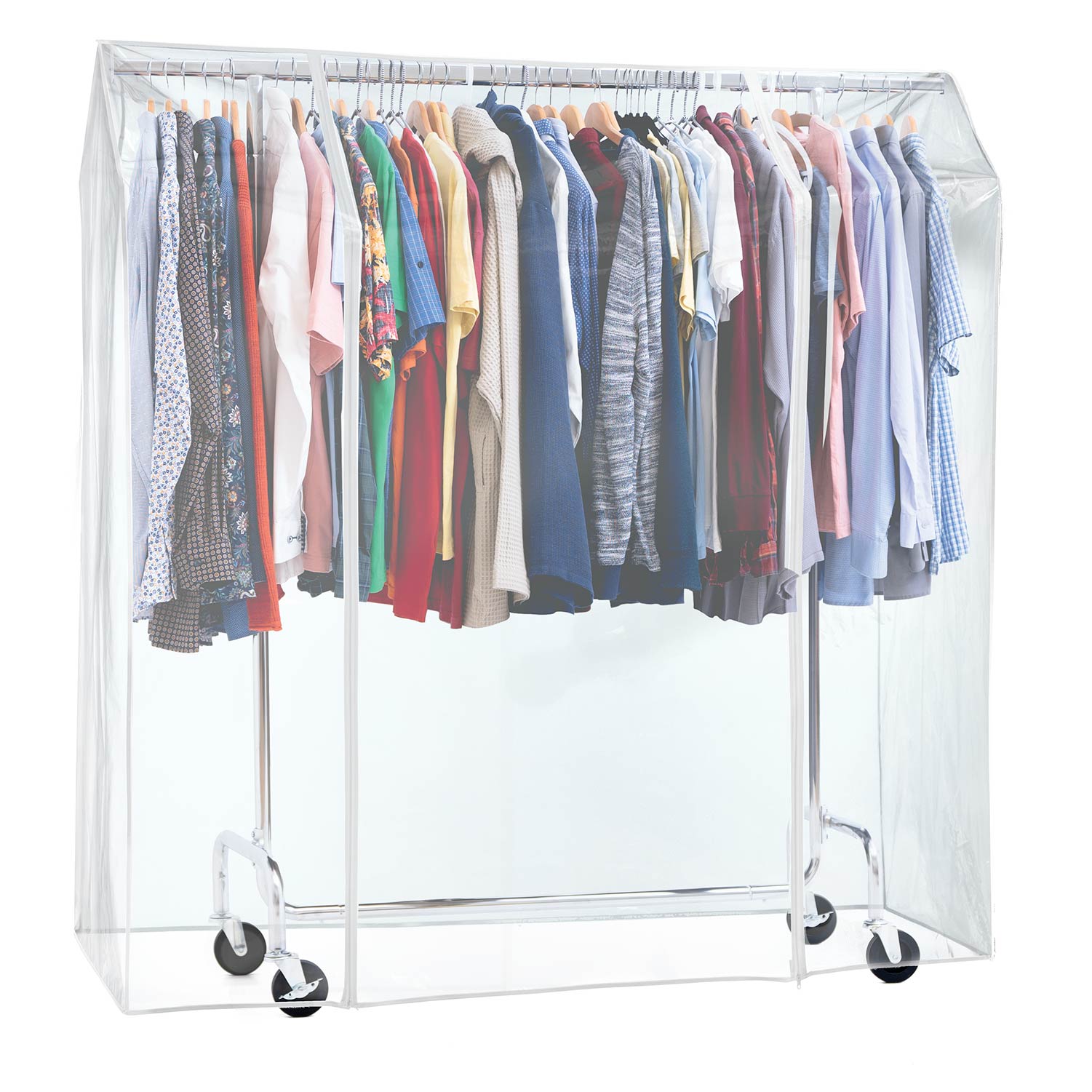 Tatkraft Schild - Housse pour portant vetement, Transparent, 155×60×160 cm, 2 fermetures éclair, protection étanche, contre la poussière, et les UV