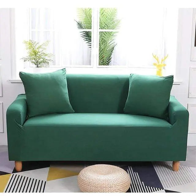 VERT - Housse universelle couleur unique pour canapé et fauteuil - Housse De France