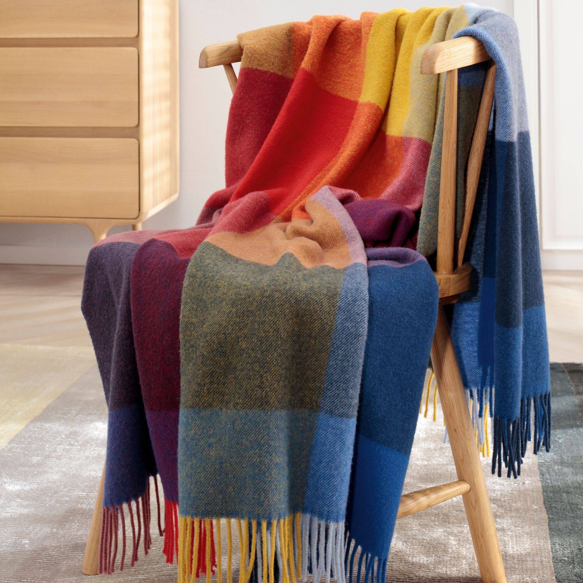 Plaid laine et cachemire à carreaux Clarence BIEDERLACK - Multi - 130 x 170 cm