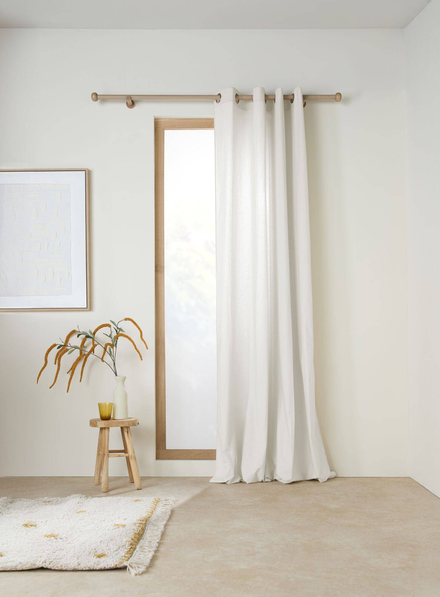 Rideau coton lin Valentine CAMIF - Blanc