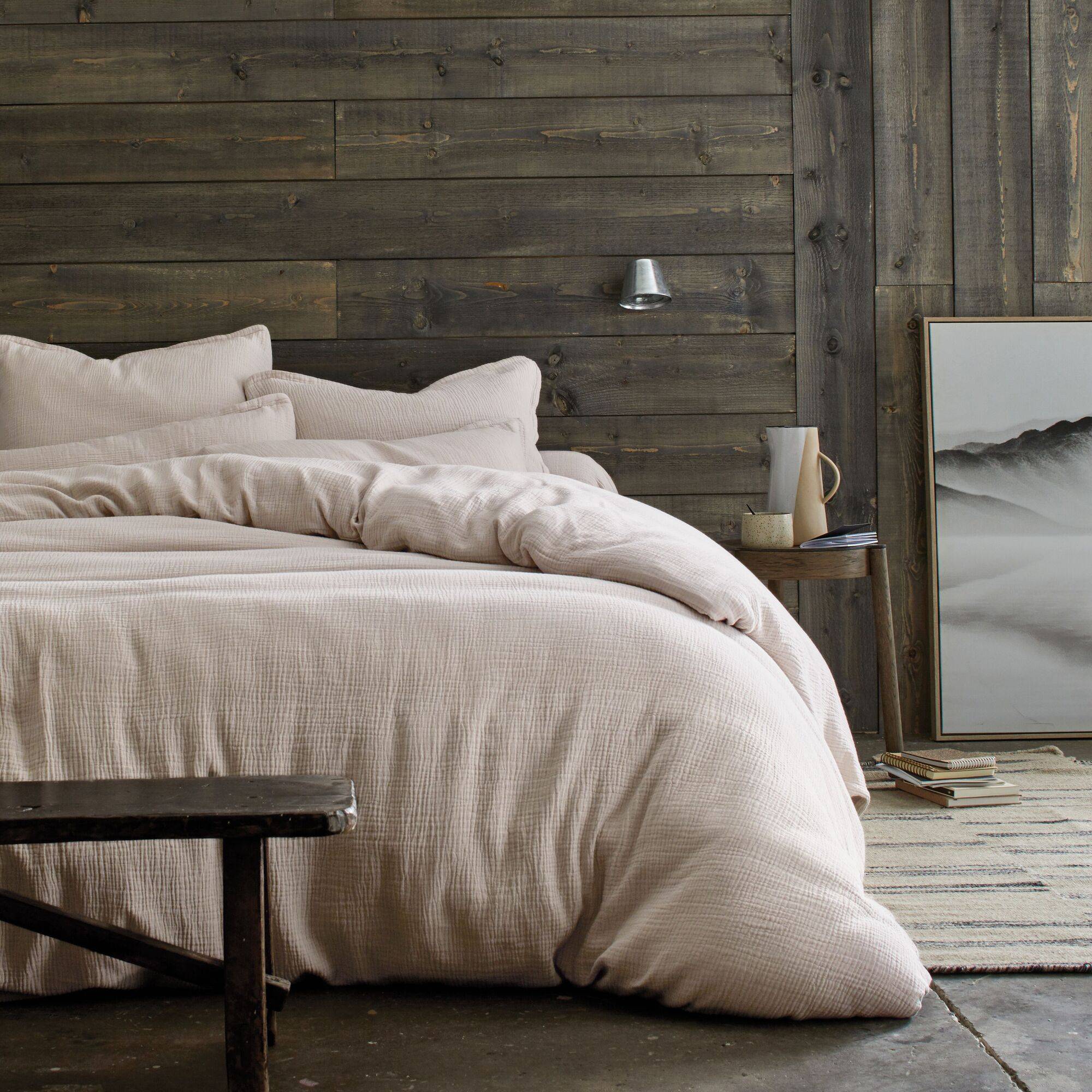 Taie gaze de coton Cosy BLANC DES VOSGES - Désert - Taie d'oreiller 65 x 65 cm