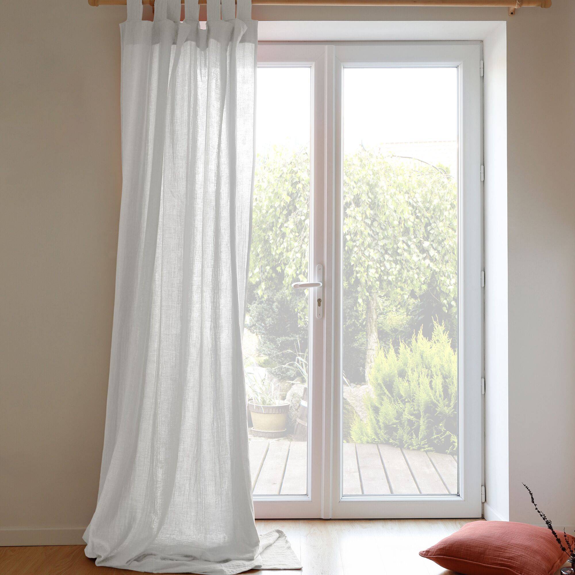 Rideau à pattes gaze de coton Cybelle CAMIF - Blanc