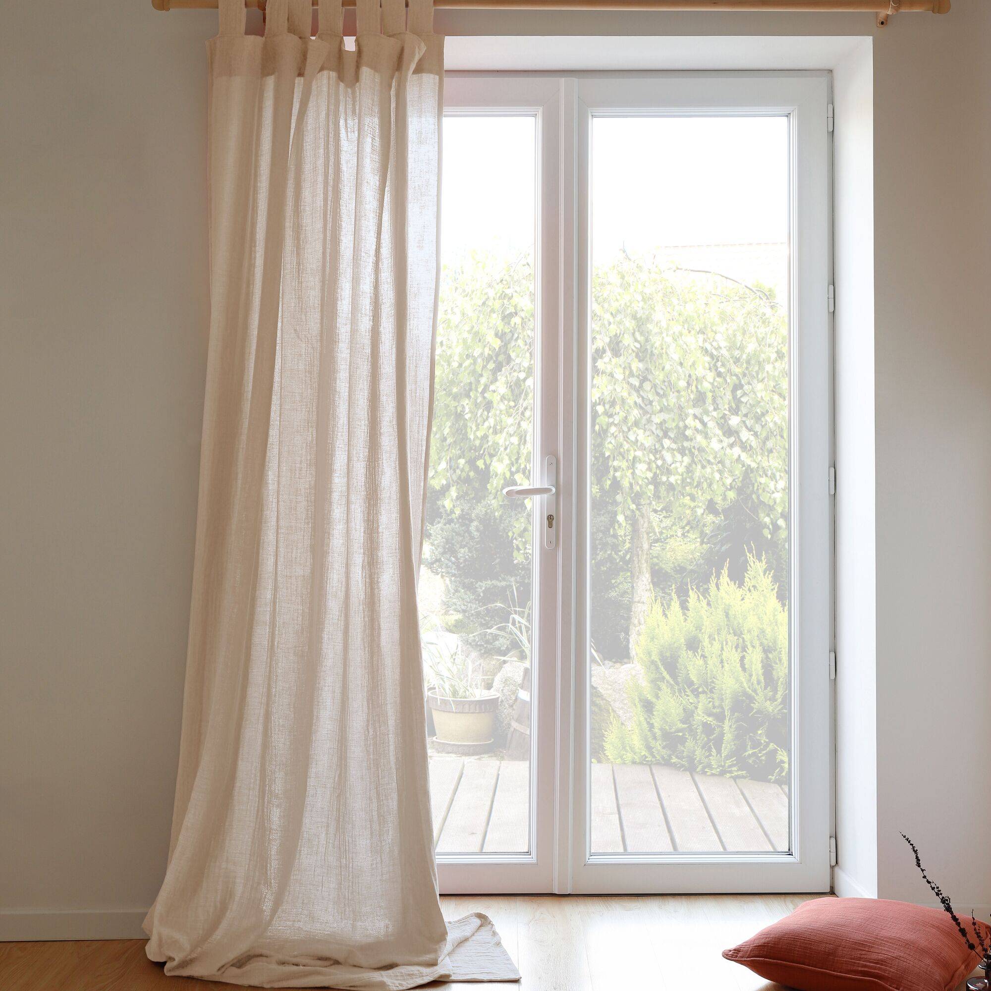 Rideau à pattes gaze de coton Cybelle CAMIF - Naturel