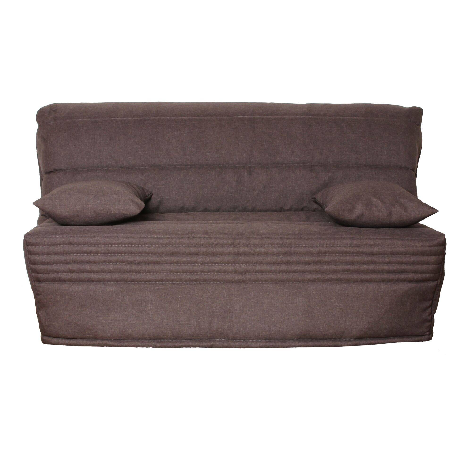 Canapé BZ tissu matelas 14 cm,Orthense - Taupe - 160 x 200 cm