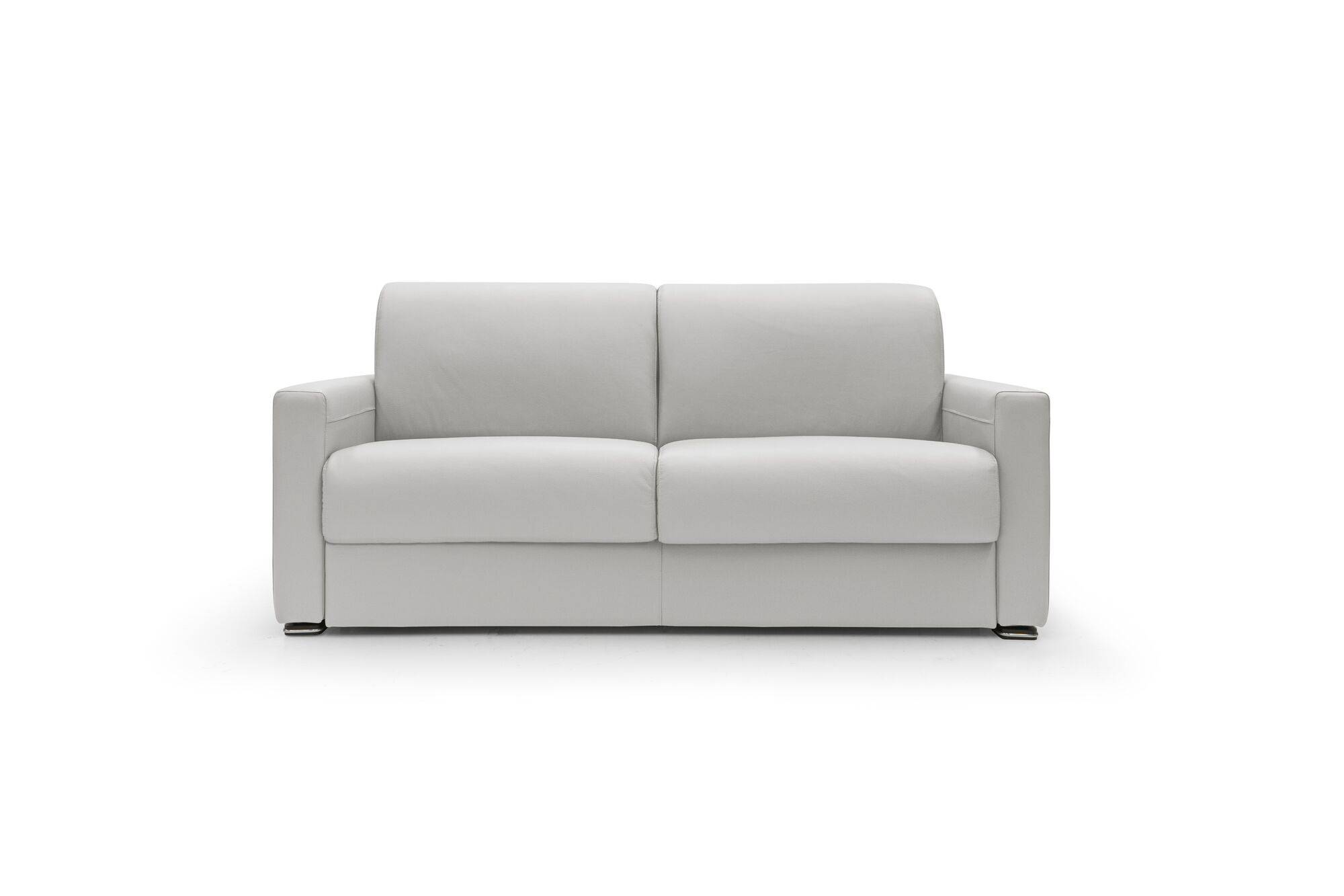 Canapé cuir Aubin - Blanc - Grand 2 places