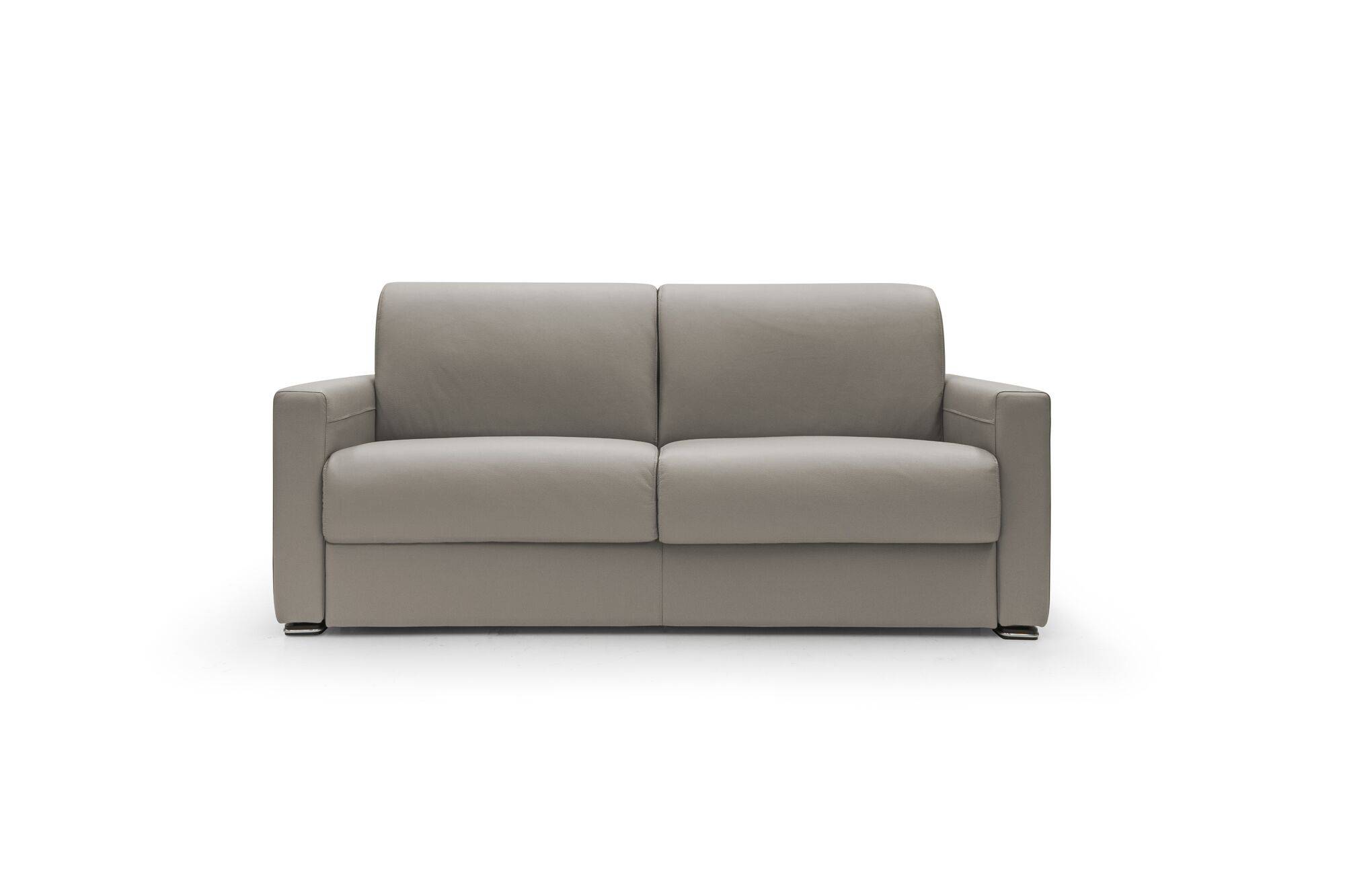 Canapé cuir Aubin - Cappuccino - Grand 2 places