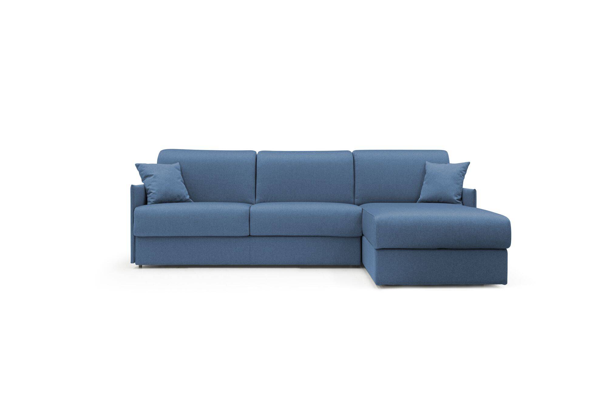 Canapé d'angle réversible tissu déhoussable Arthur - Bleu - Grand 2 places