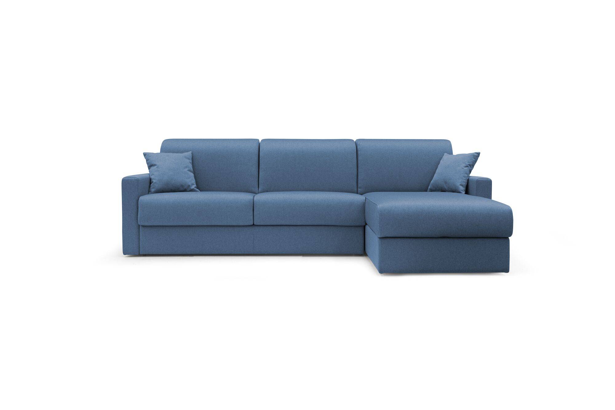Canapé d'angle convertible et réversible tissu déhoussable Aubin - Bleu - Grand 2 places