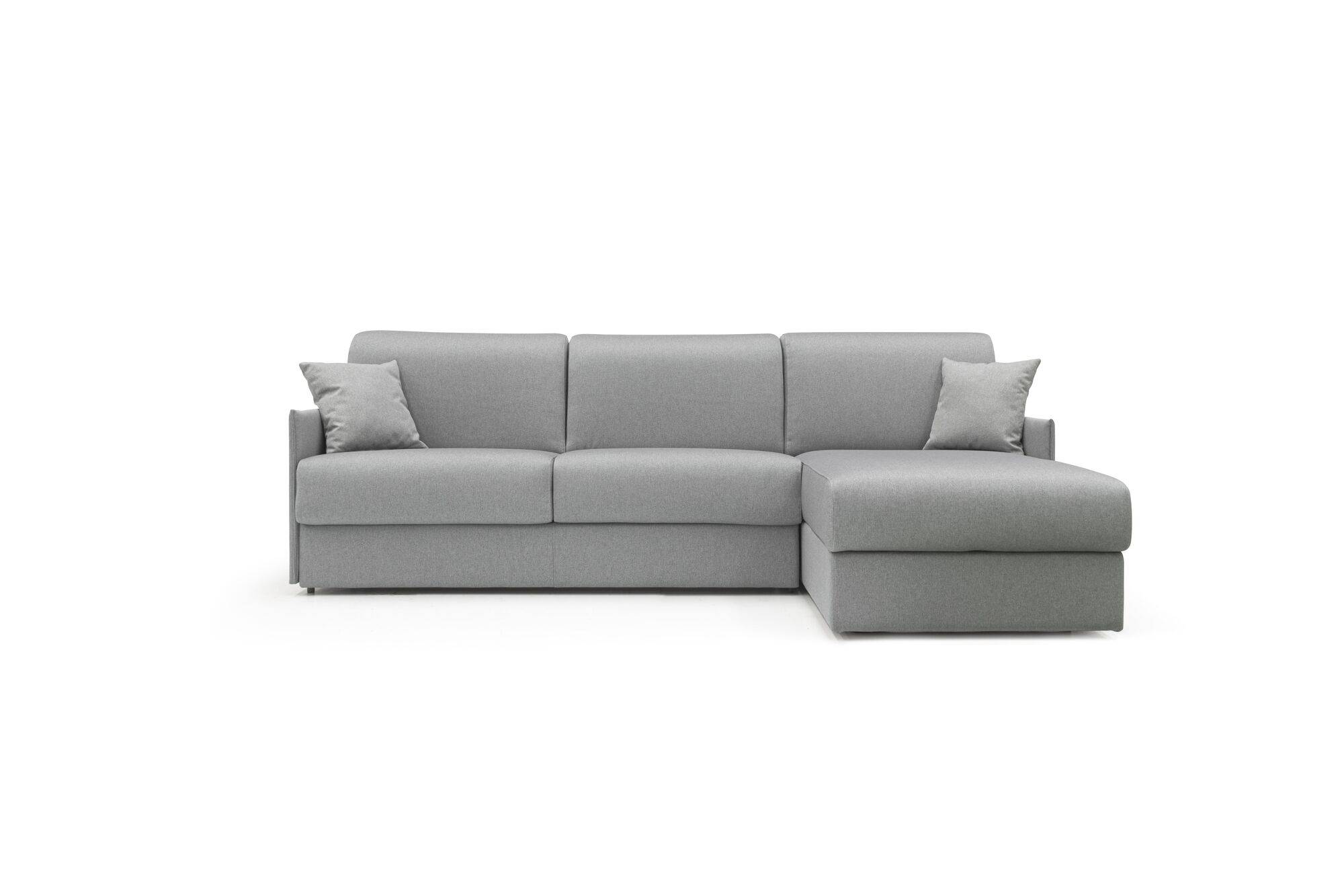 Canapé d'angle réversible tissu déhoussable Arthur - Gris - Grand 2 places