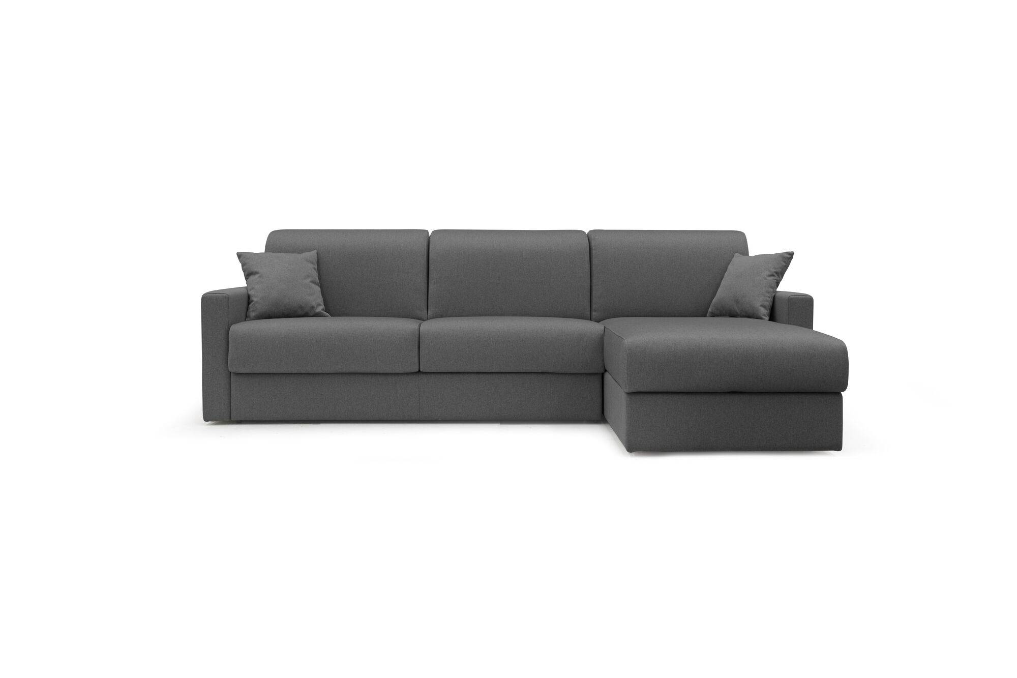 Canapé d'angle convertible et réversible tissu déhoussable Aubin - Anthracite - Grand 2 places