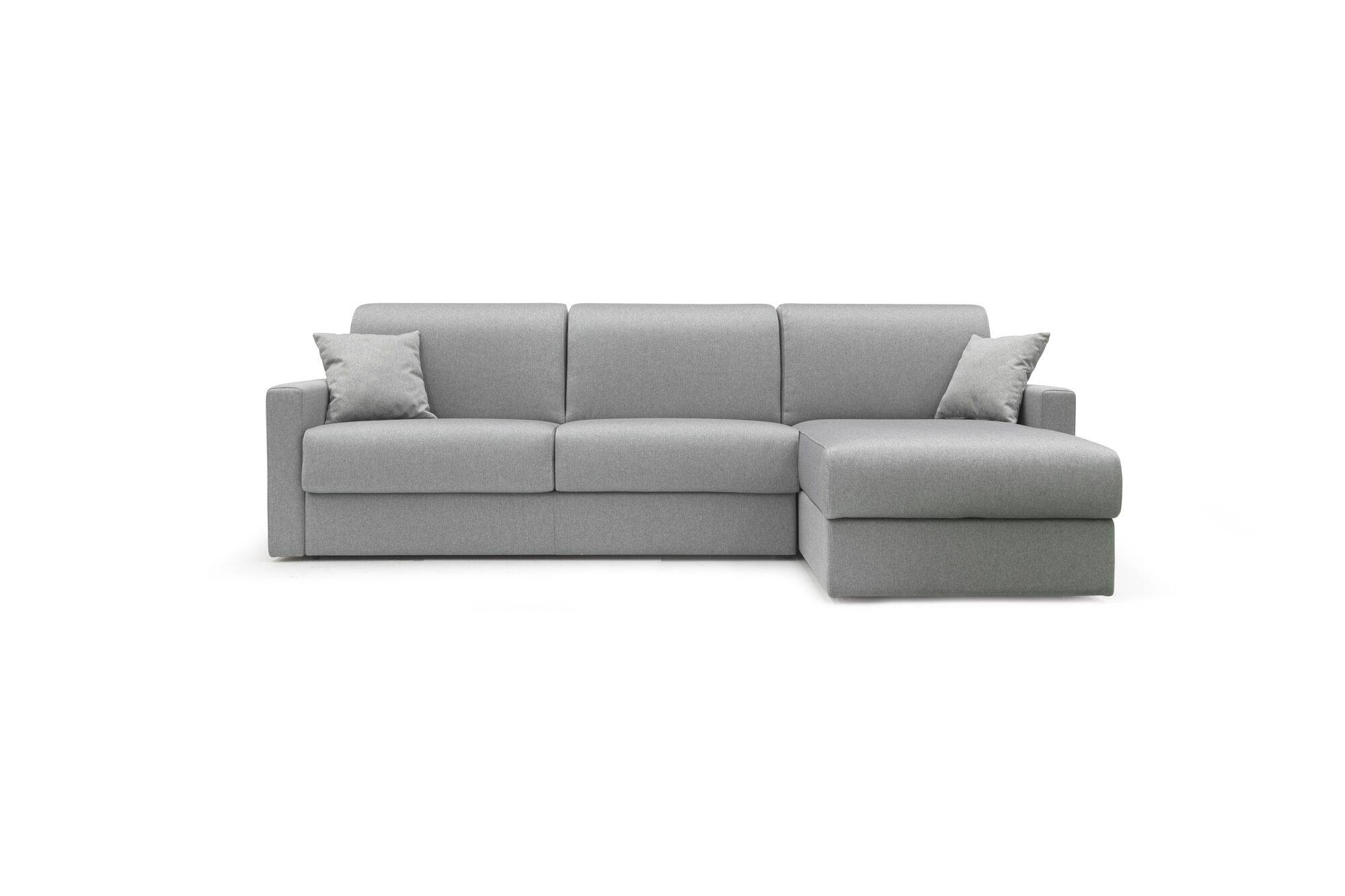 Canapé d'angle convertible et réversible tissu déhoussable Aubin - Gris - 3 places