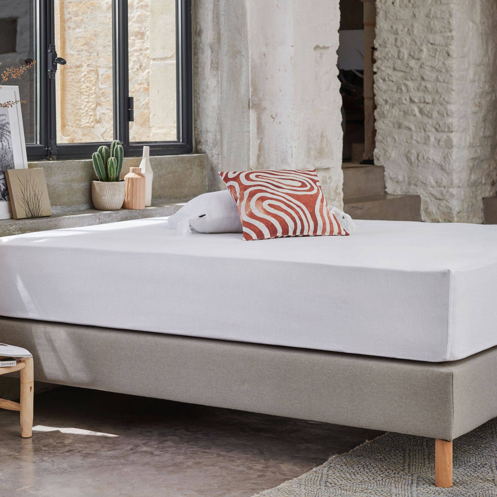 Protège matelas molleton coton bio matelas épais Coralie CAMIF - 140 x 190 cm