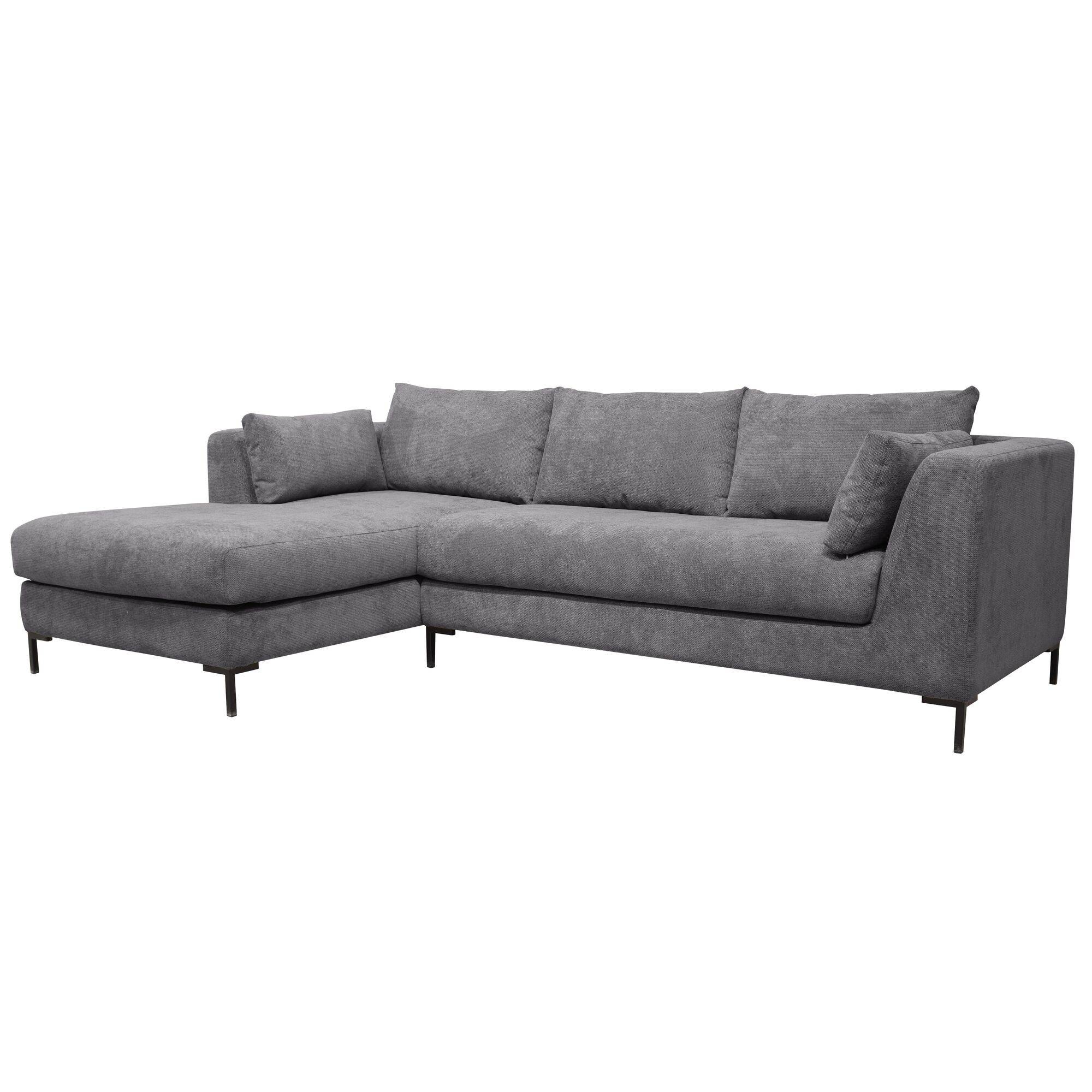 Canapé d'angle tissu Pornic CAMIF - Gris - Canapé angle gauche