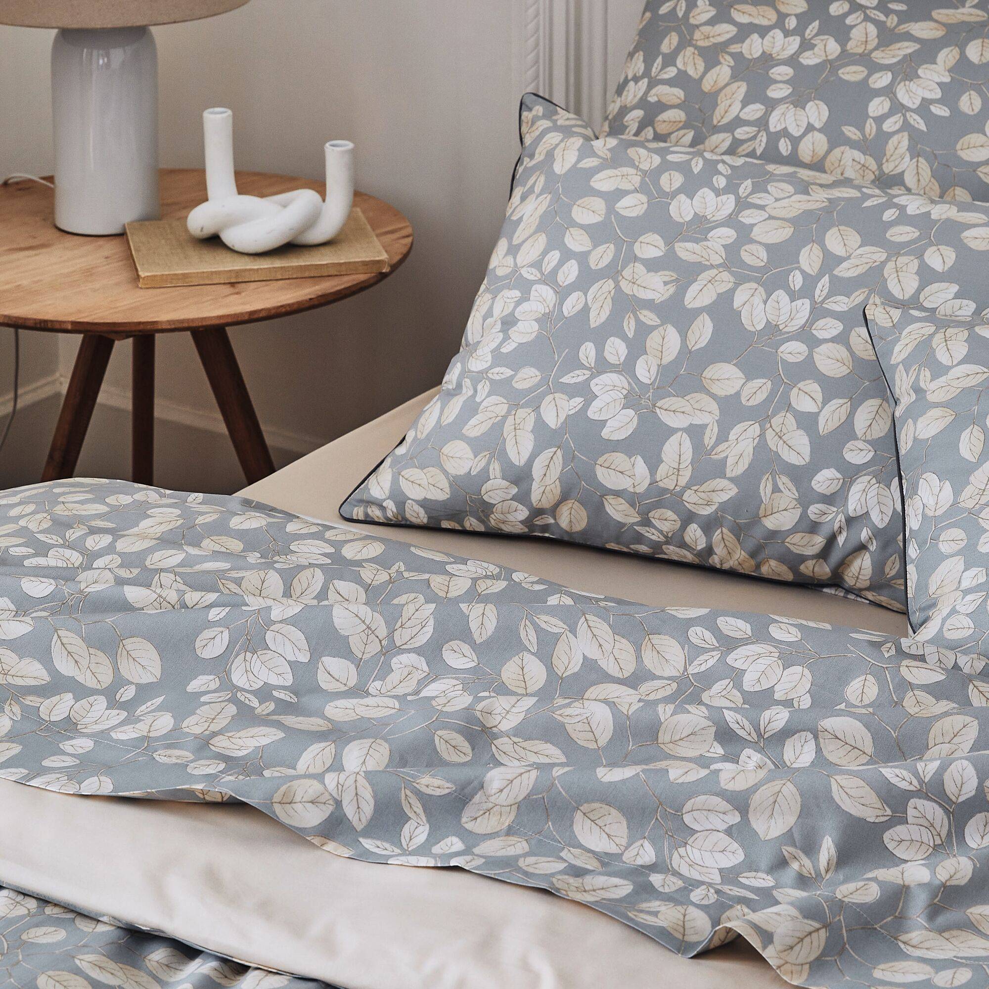 Taie oreiller coton percale Lison Gris TRADILINGE - 50 x 70 cm