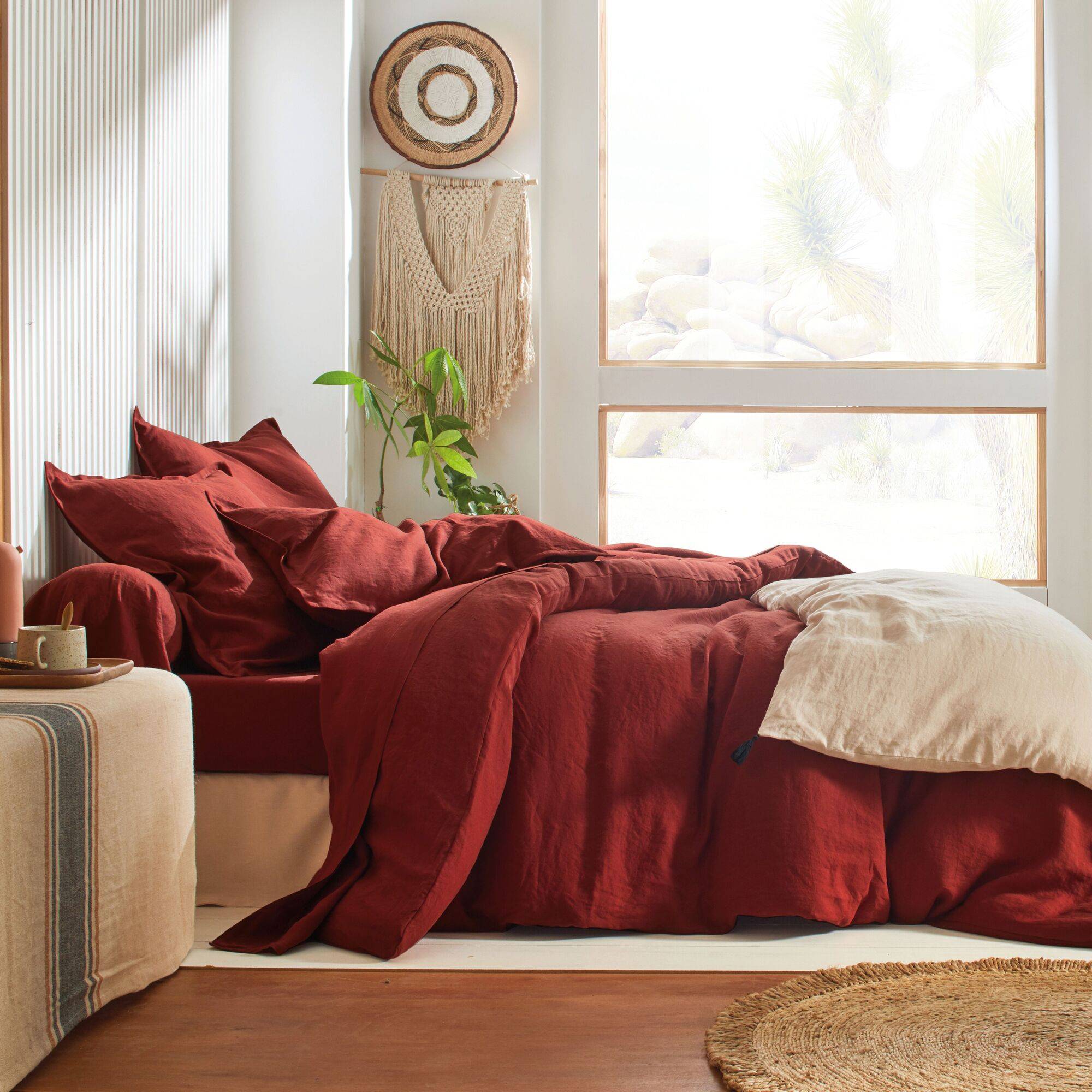 Drap 100% lin lavé, Louxor BLANC DES VOSGES - Sienne - 240 x 300 cm