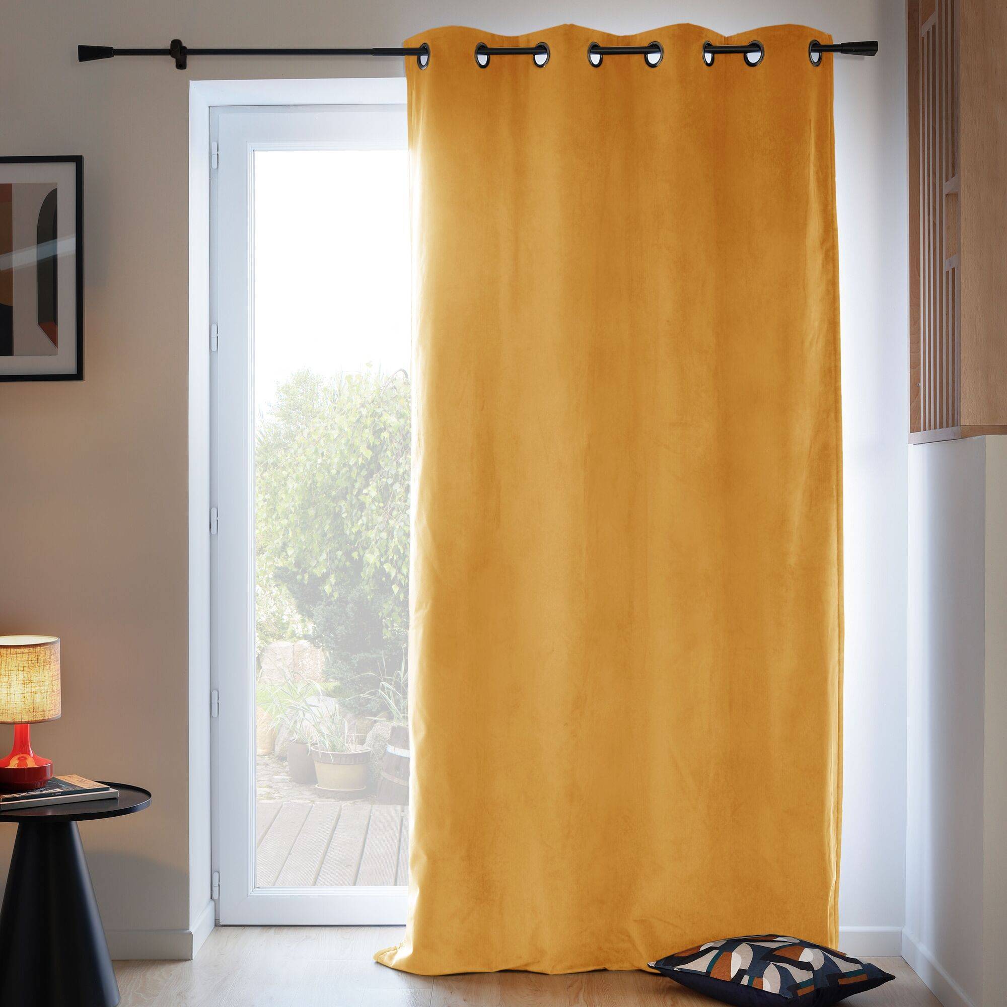 Rideau velours 3 en 1 phonique thermique occultant Marilou MOONDREAM - Ocre