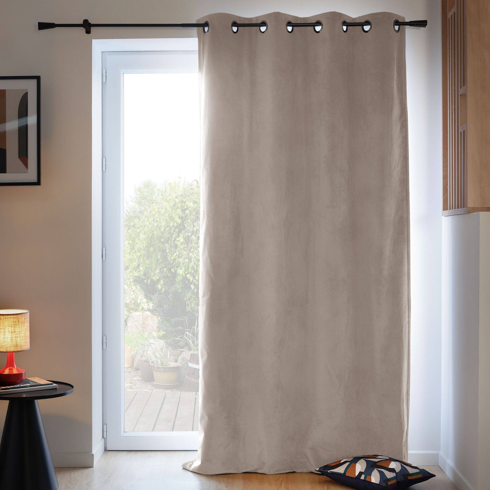 Rideau velours 3 en 1 phonique thermique occultant Marilou MOONDREAM - Taupe