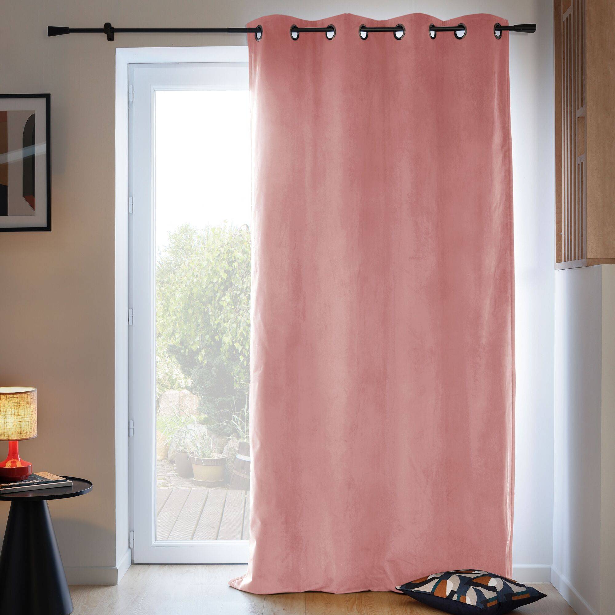 Rideau velours 3 en 1 phonique thermique occultant Marilou MOONDREAM - Vieux rose