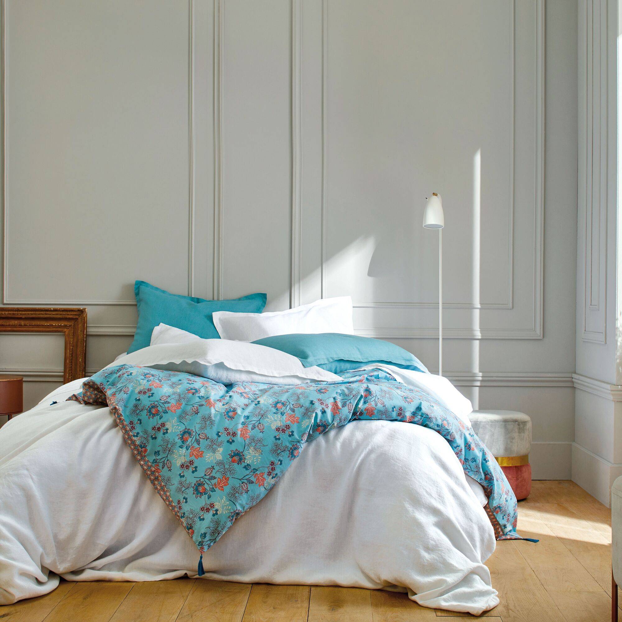 Drap 100% lin lavé, Louxor BLANC DES VOSGES - Blanc - 240 x 300 cm