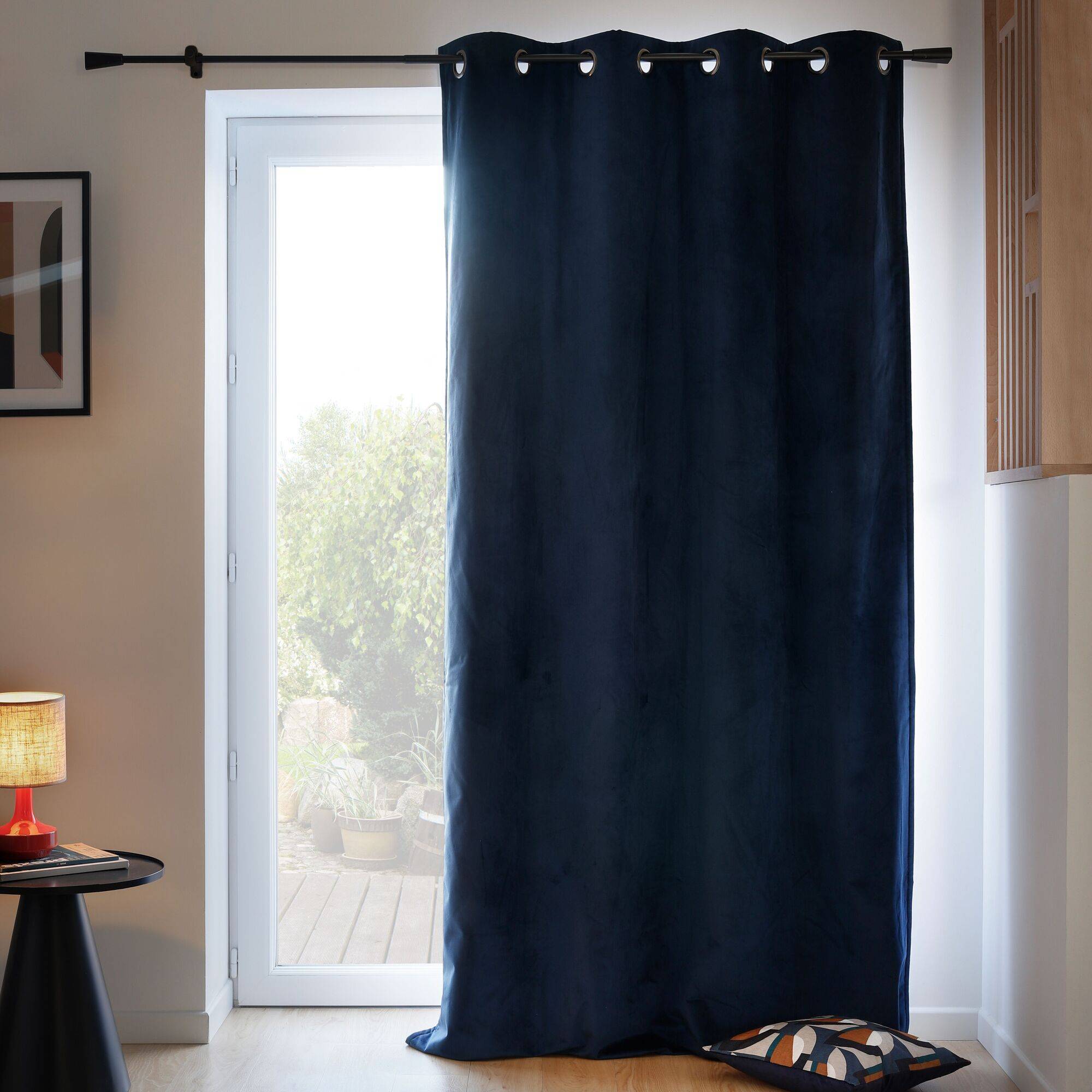Rideau velours 3 en 1 phonique thermique occultant Marilou MOONDREAM - Marine