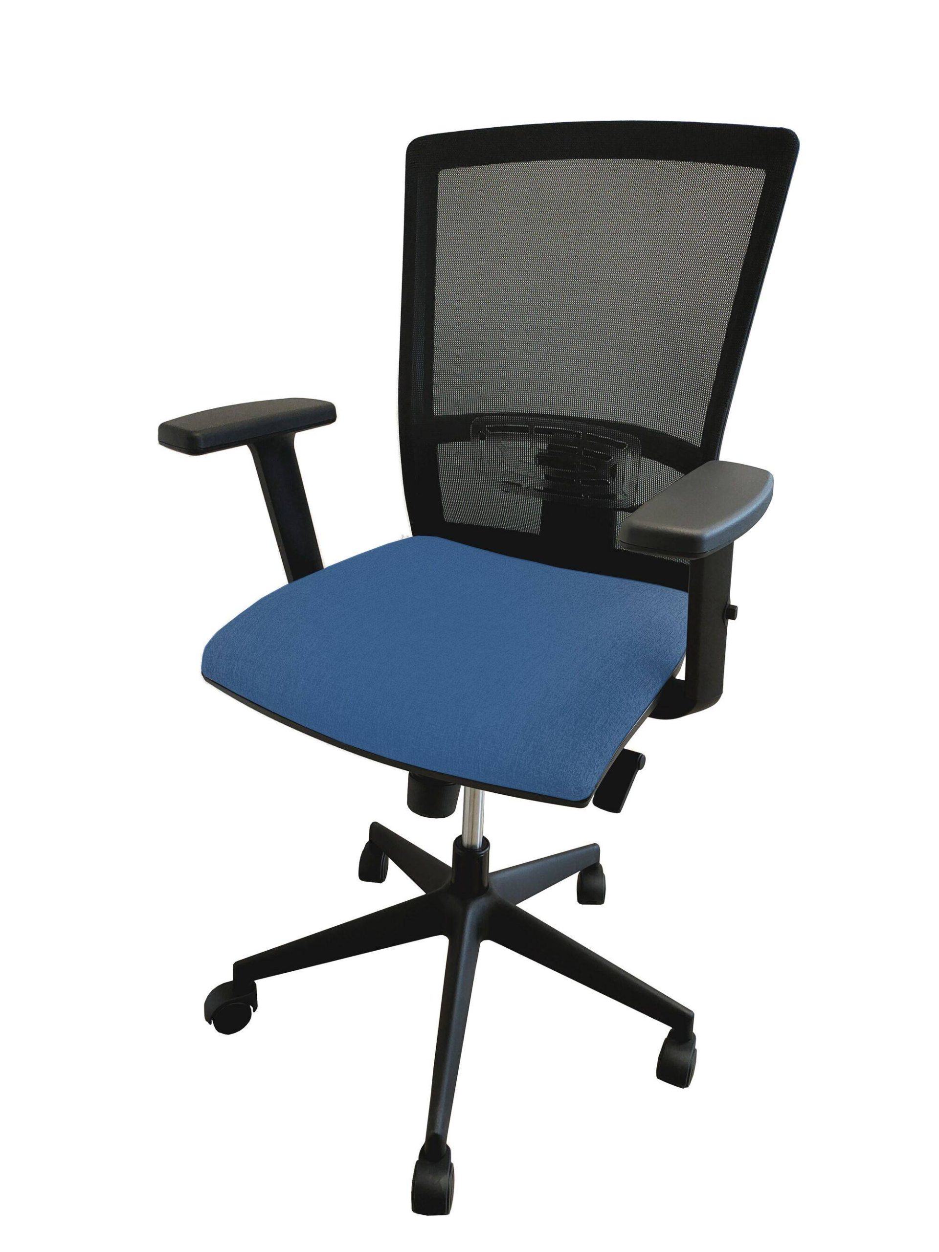 Fauteuil de bureau Alexandre II Kube - Bleu - Roulettes pour sol souple