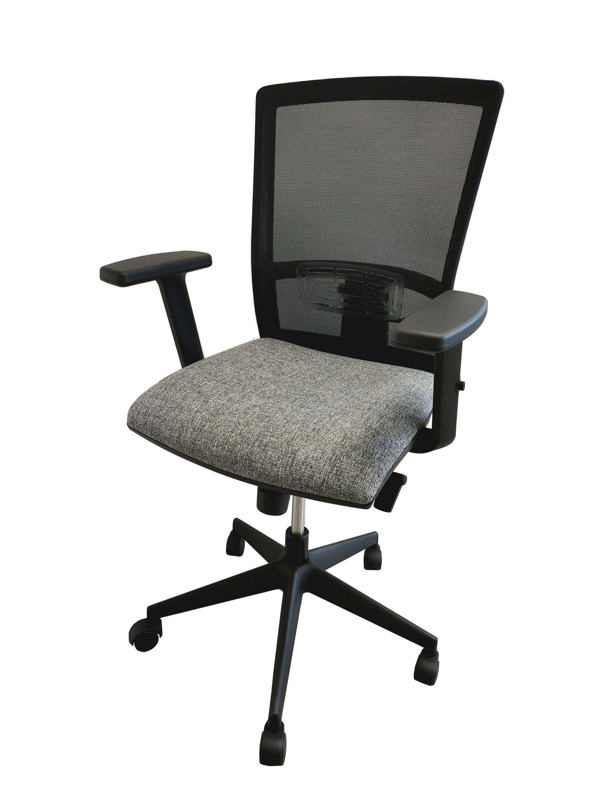 Fauteuil de bureau Alexandre II Kube - Gris chiné noir - Roulettes pour sol dur