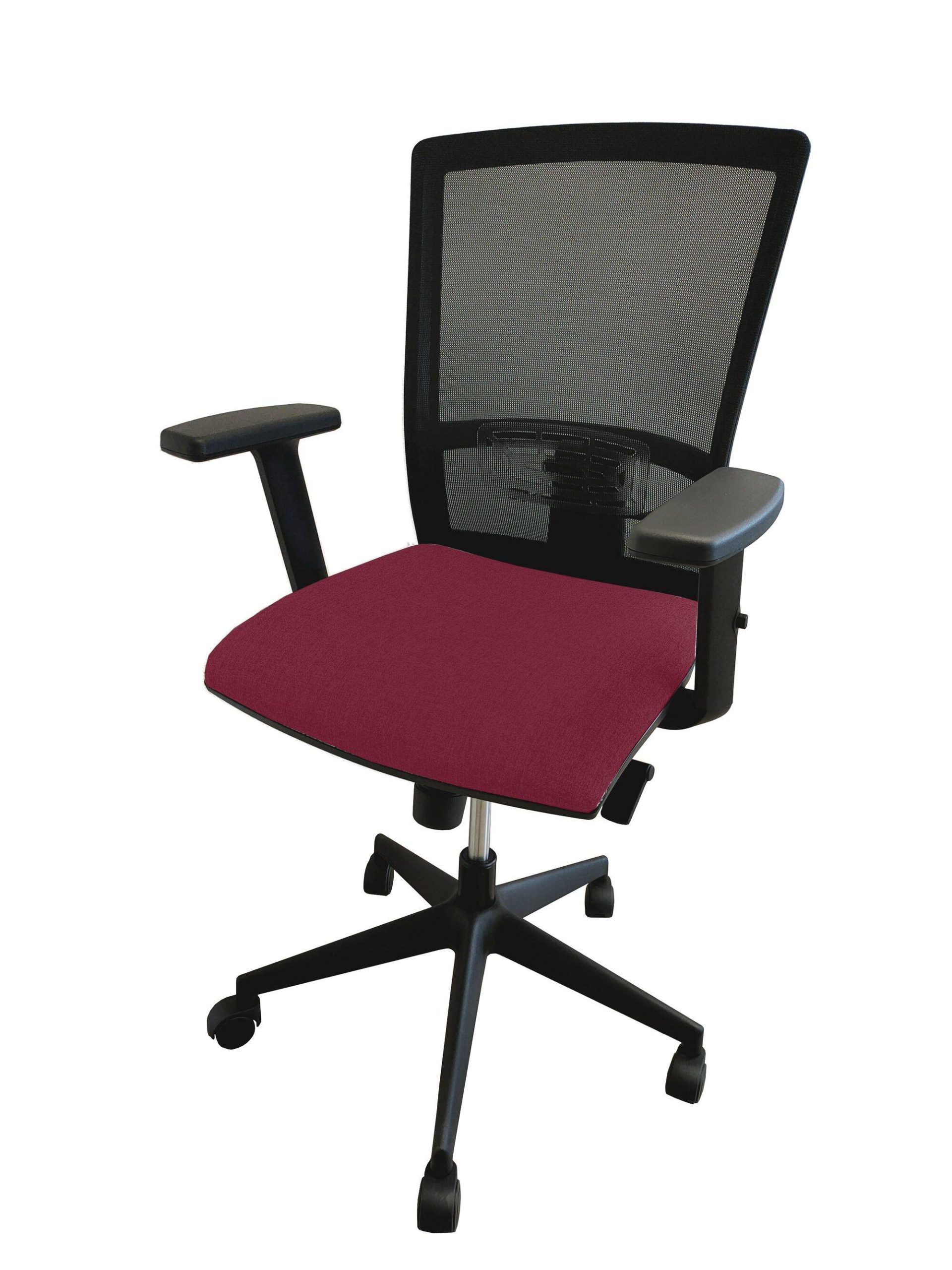 Fauteuil de bureau Alexandre II Kube - Grenat - Roulettes pour sol dur